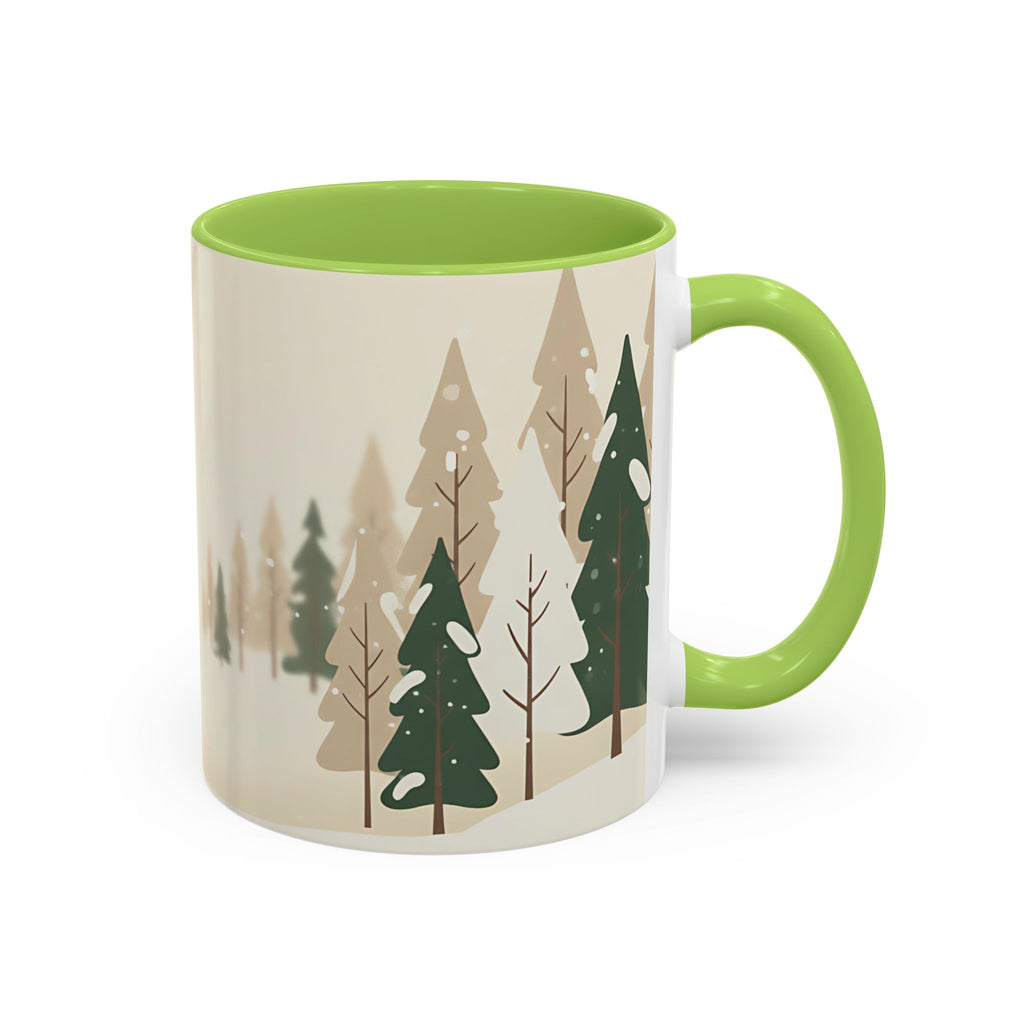 Minimal Winter Forest Accent Mug | Holiday Coffee Cup