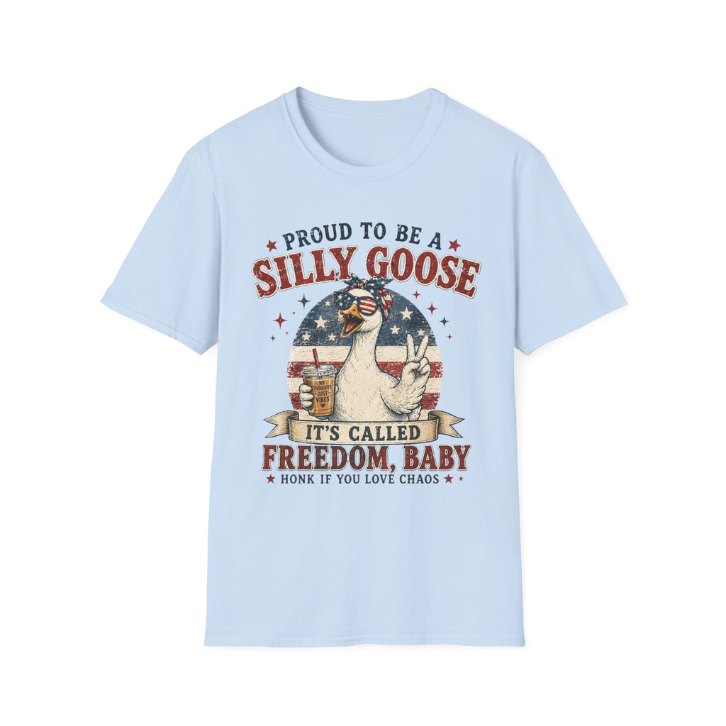 Funny Silly Goose Patriotic T-Shirt | Proud To Be A Silly Goose | Vintage 4th of July Graphic Tee