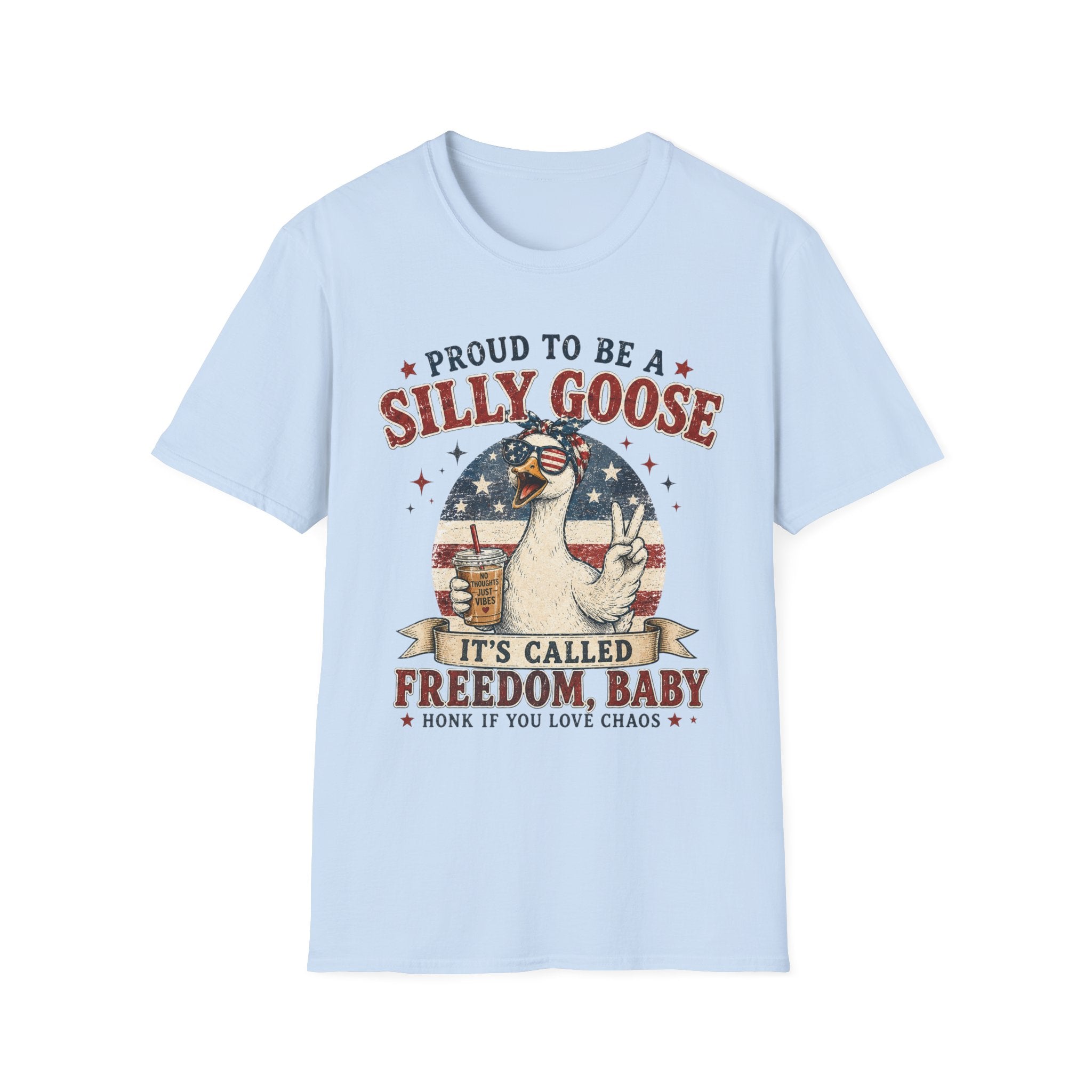 Funny Silly Goose Patriotic T-Shirt | Proud To Be A Silly Goose | Vintage 4th of July Graphic Tee