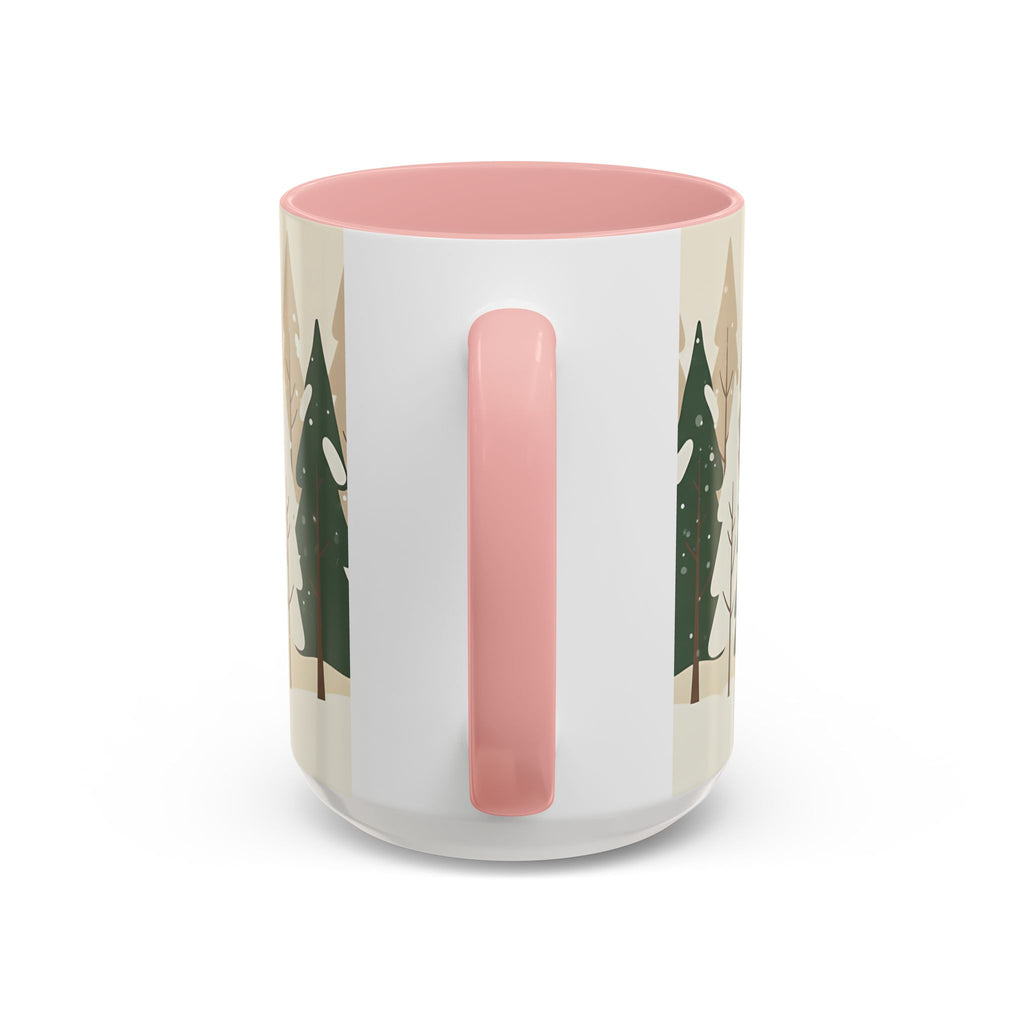 Minimal Winter Forest Accent Mug | Holiday Coffee Cup