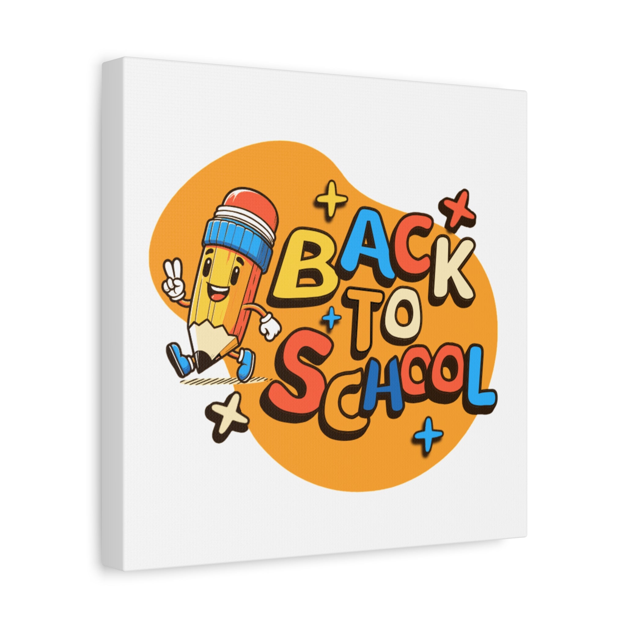Back to School Canvas Wall Art — Cheerful Pencil Classroom Decor