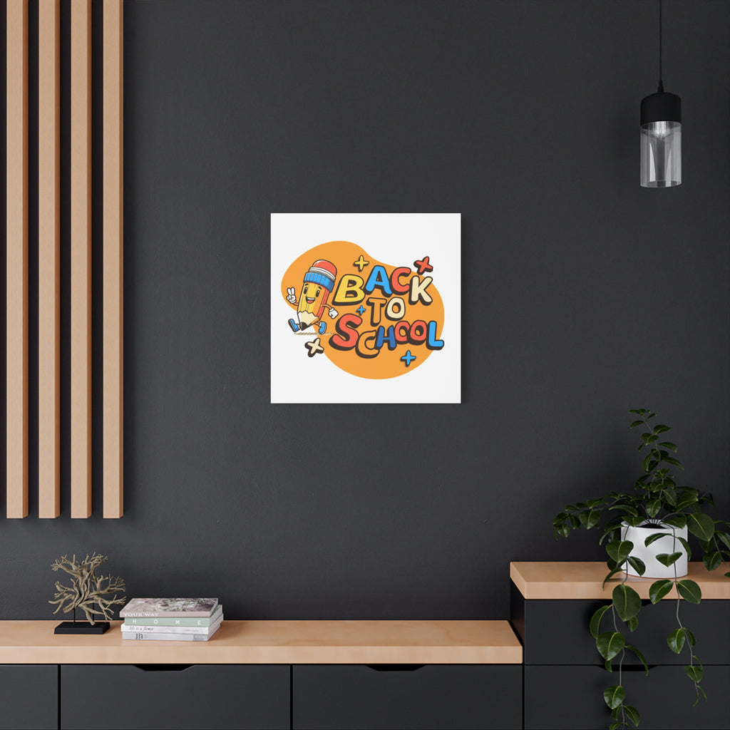 Back to School Canvas Wall Art — Cheerful Pencil Classroom Decor