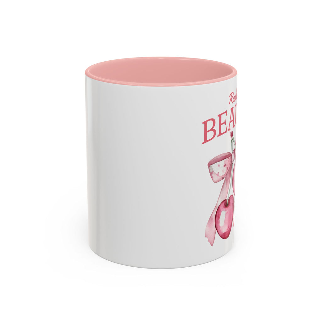 Personalized Coquette Cherry Mug | Watercolor Bow Cup