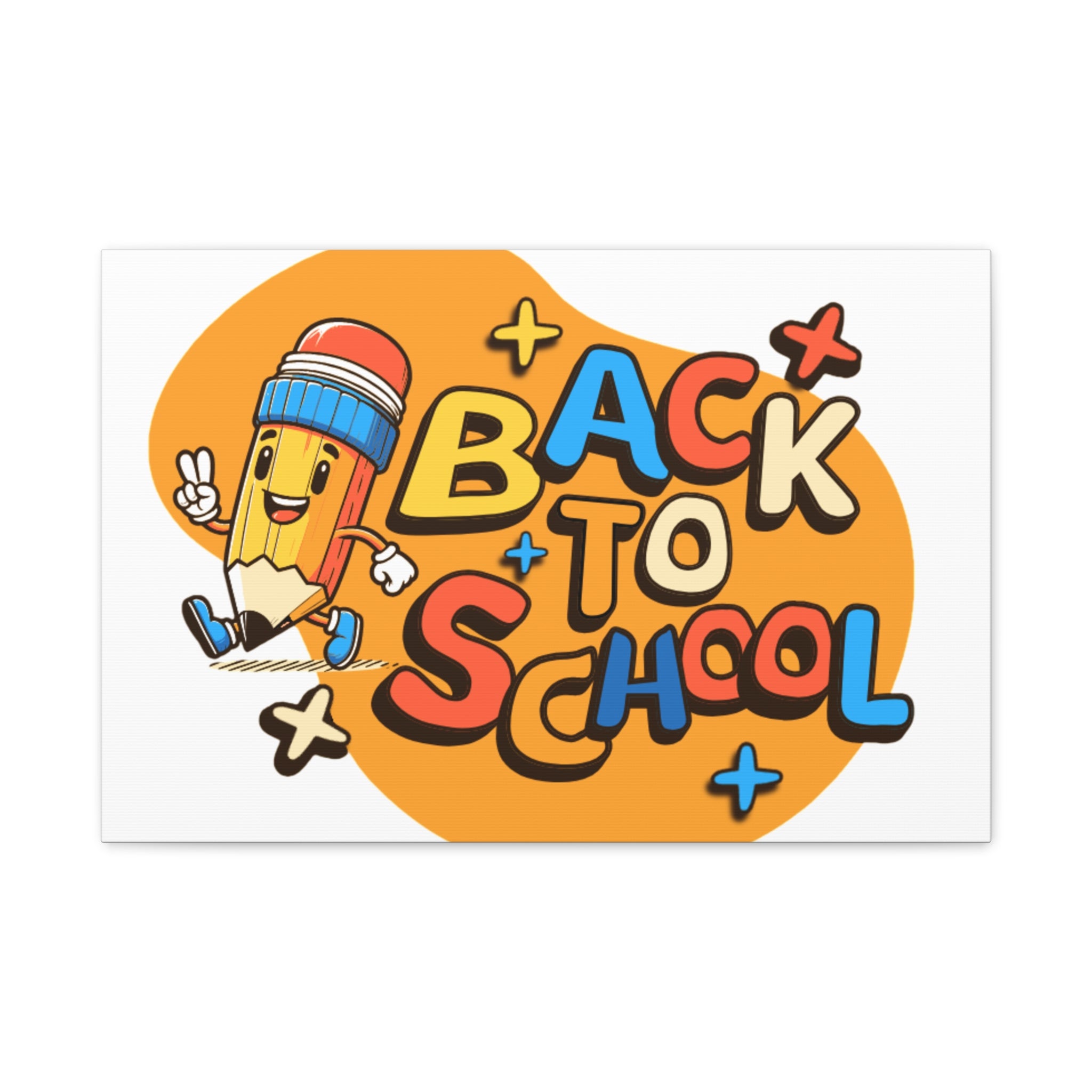 Back to School Canvas Wall Art — Cheerful Pencil Classroom Decor
