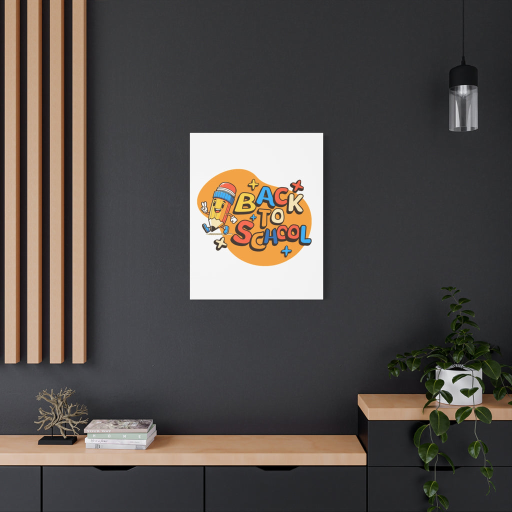 Back to School Canvas Wall Art — Cheerful Pencil Classroom Decor