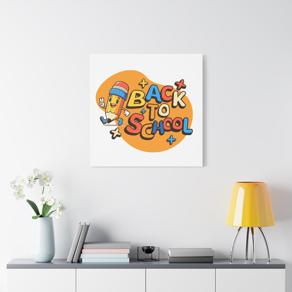 Back to School Canvas Wall Art — Cheerful Pencil Classroom Decor