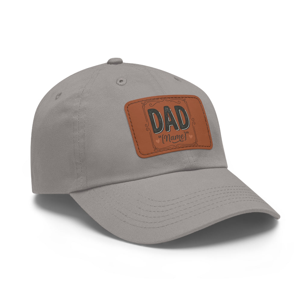Personalized "Dad" Leather Patch Dad Hat — Custom Father's Day Cap