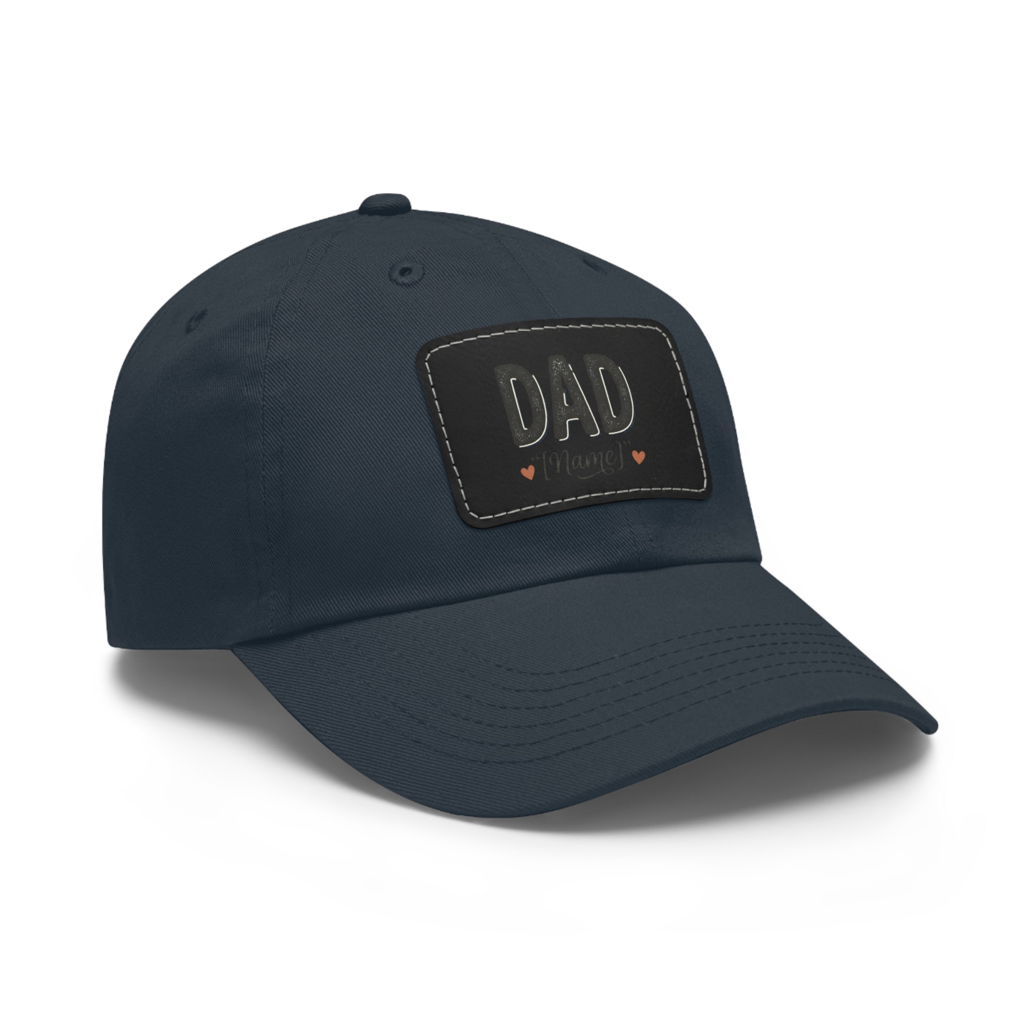 Personalized "Dad" Leather Patch Dad Hat — Custom Father's Day Cap