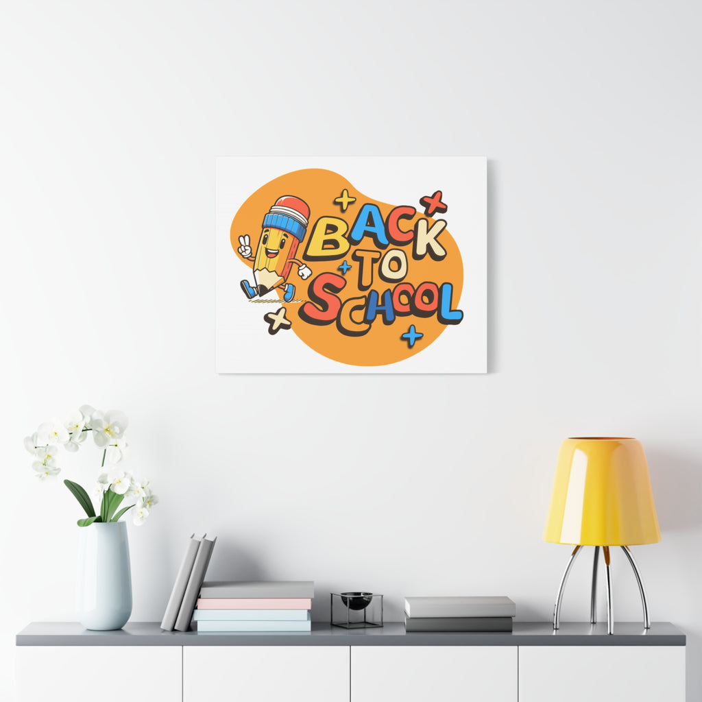 Back to School Canvas Wall Art — Cheerful Pencil Classroom Decor