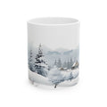 Watercolor Winter Forest Mug | Snowy Christmas Coffee Cup