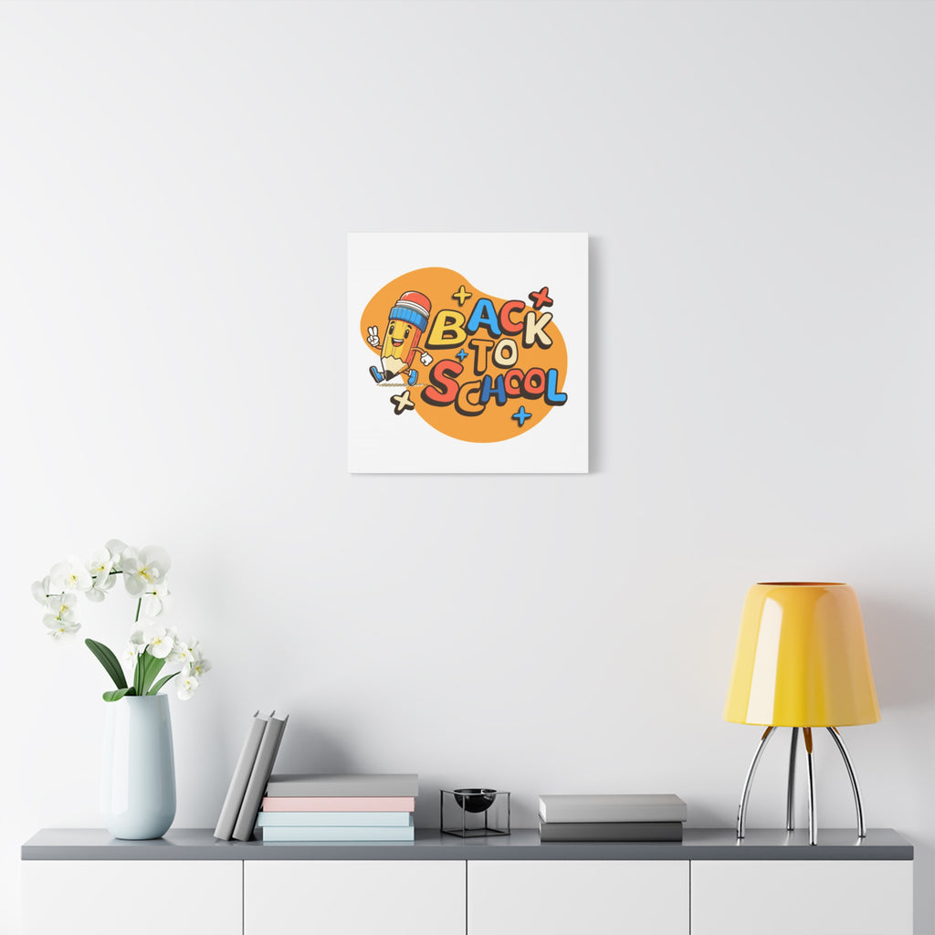 Back to School Canvas Wall Art — Cheerful Pencil Classroom Decor