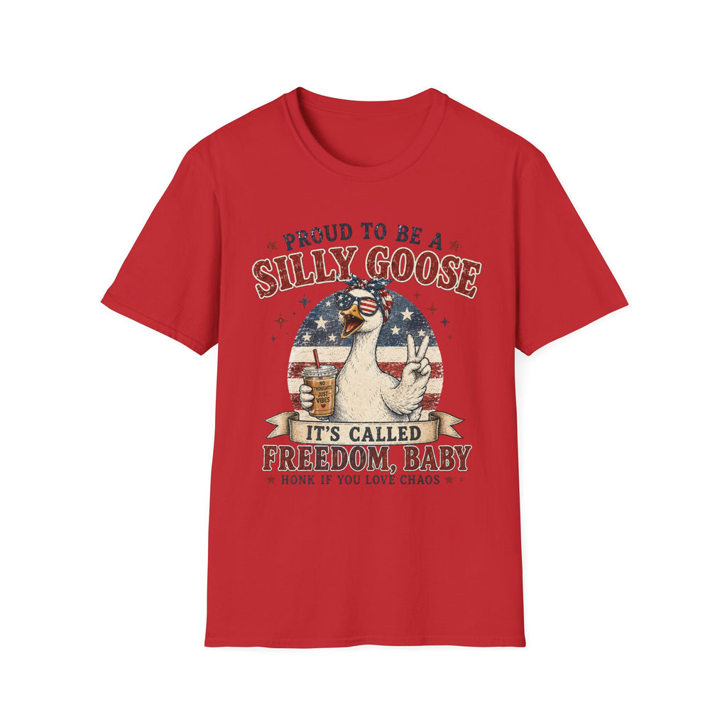 Funny Silly Goose Patriotic T-Shirt | Proud To Be A Silly Goose | Vintage 4th of July Graphic Tee
