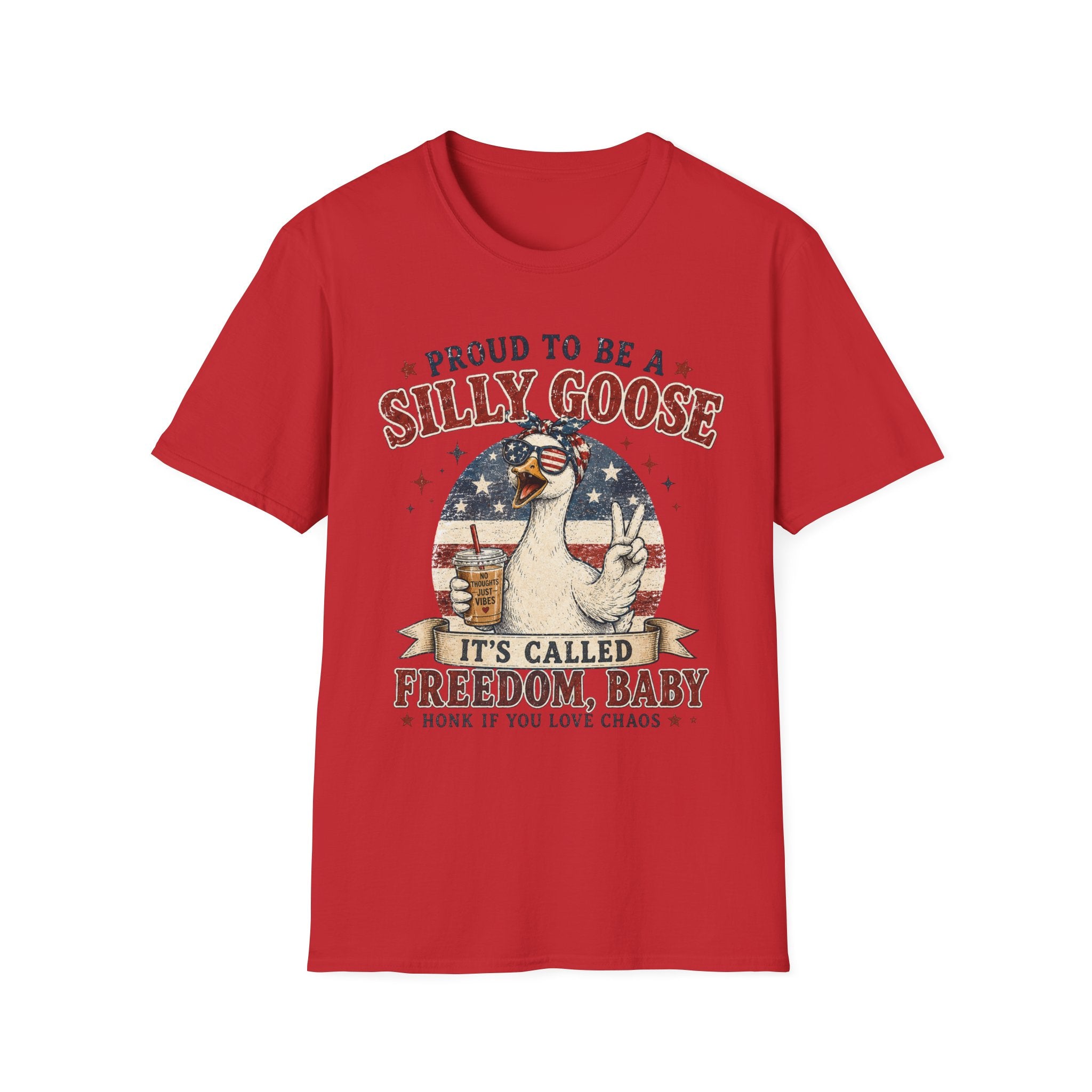 Funny Silly Goose Patriotic T-Shirt | Proud To Be A Silly Goose | Vintage 4th of July Graphic Tee