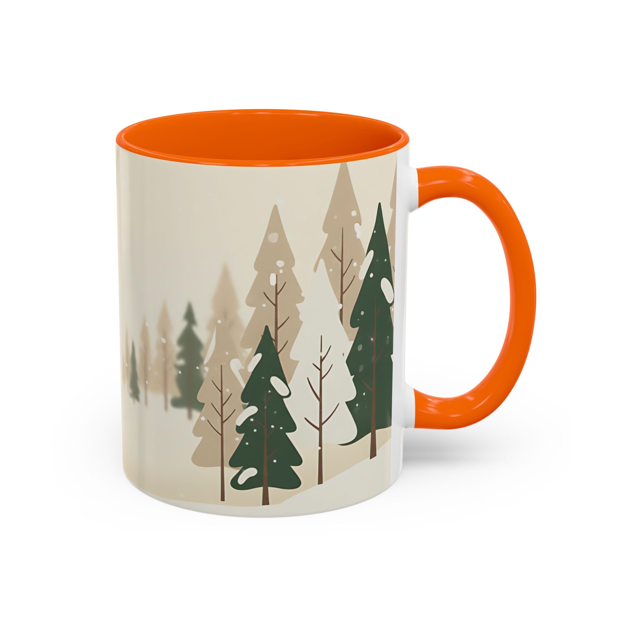 Minimal Winter Forest Accent Mug | Holiday Coffee Cup
