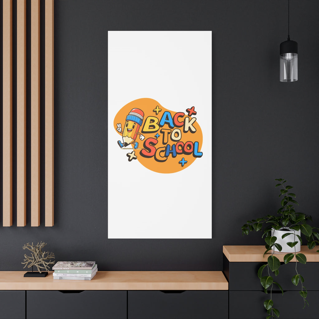 Back to School Canvas Wall Art — Cheerful Pencil Classroom Decor