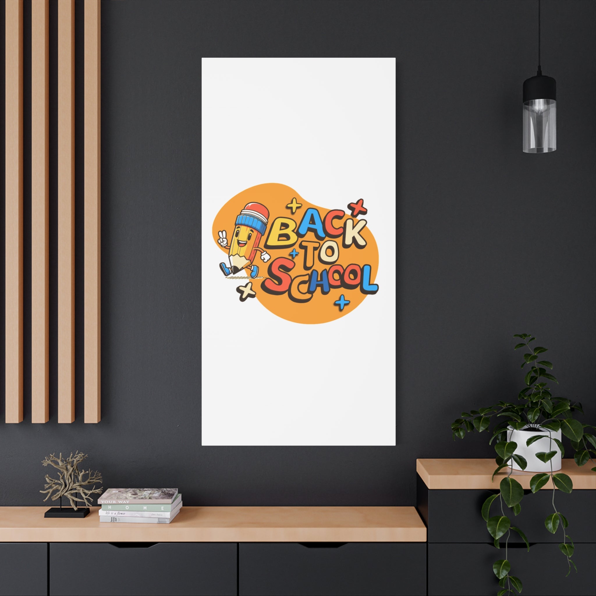 Back to School Canvas Wall Art — Cheerful Pencil Classroom Decor