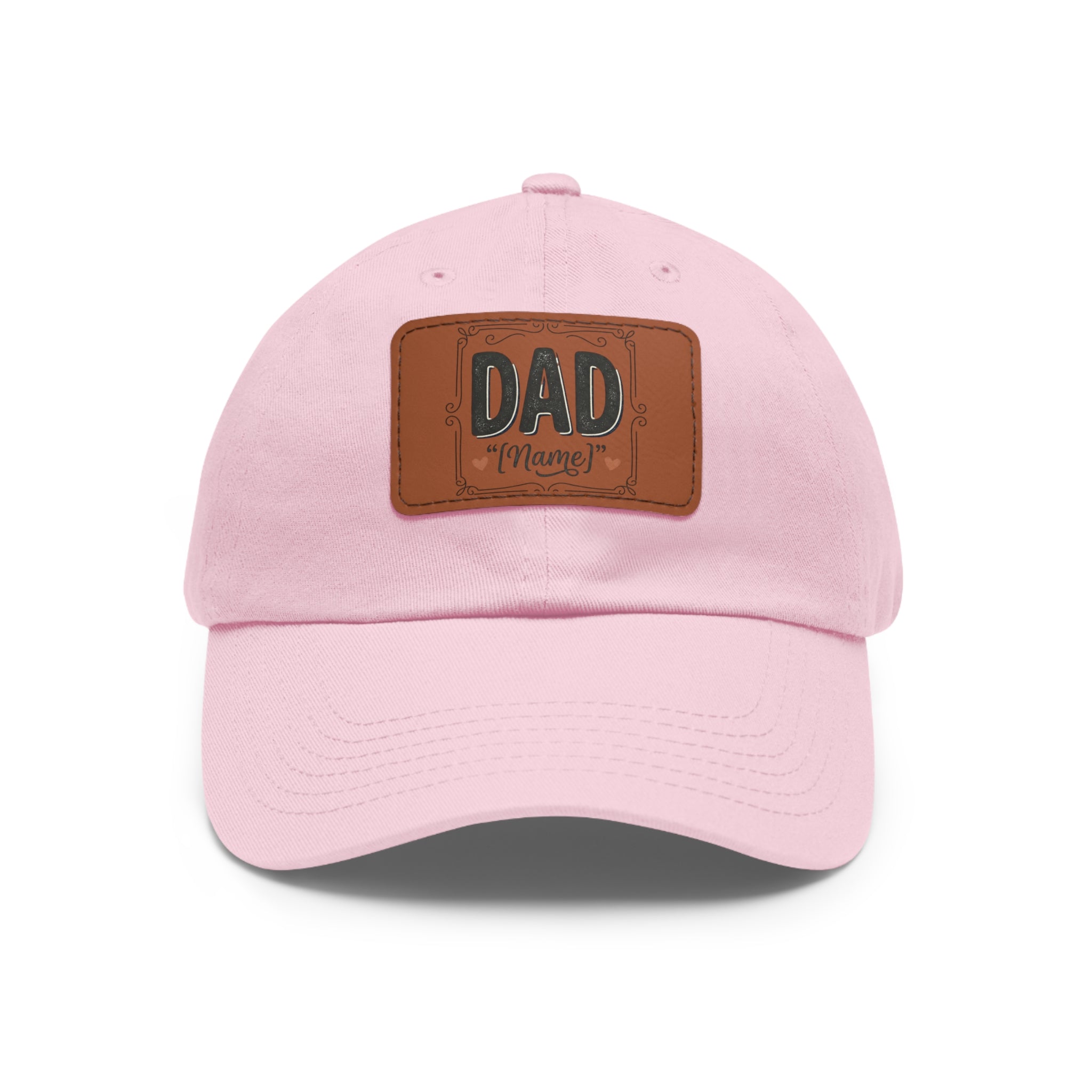 Personalized "Dad" Leather Patch Dad Hat — Custom Father's Day Cap