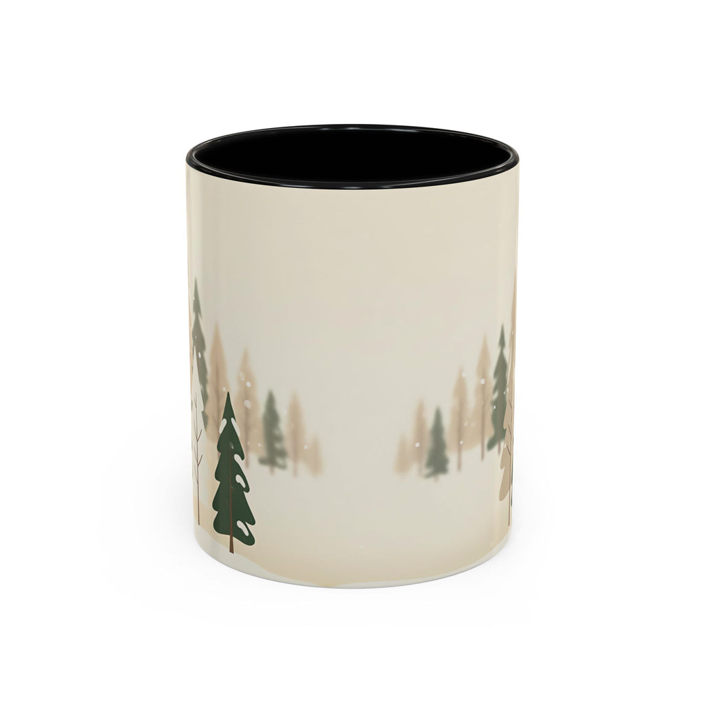 Minimal Winter Forest Accent Mug | Holiday Coffee Cup