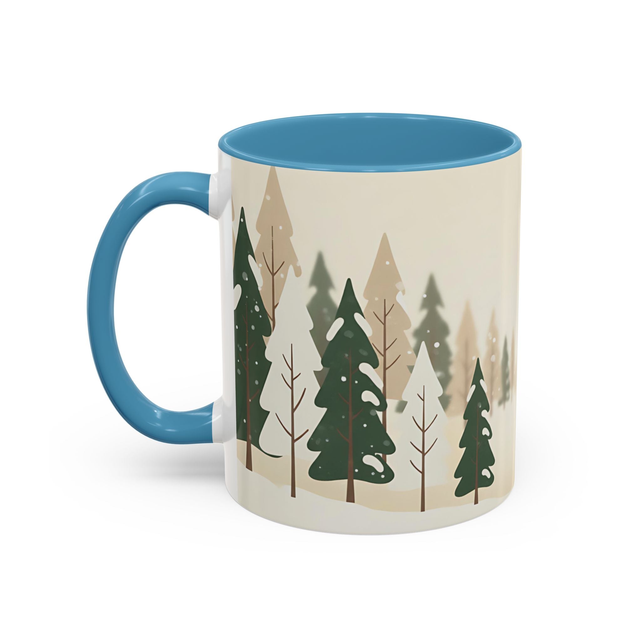 Minimal Winter Forest Accent Mug | Holiday Coffee Cup