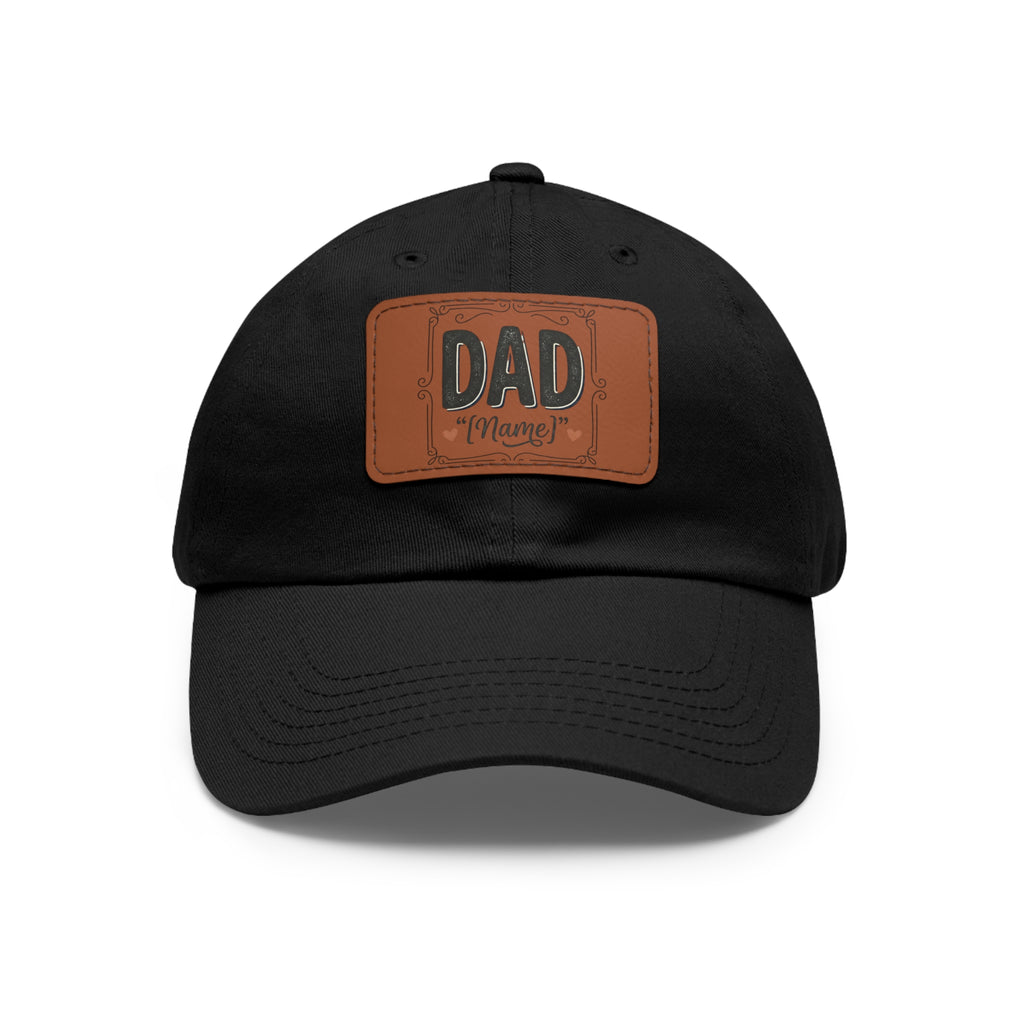 Personalized "Dad" Leather Patch Dad Hat — Custom Father's Day Cap