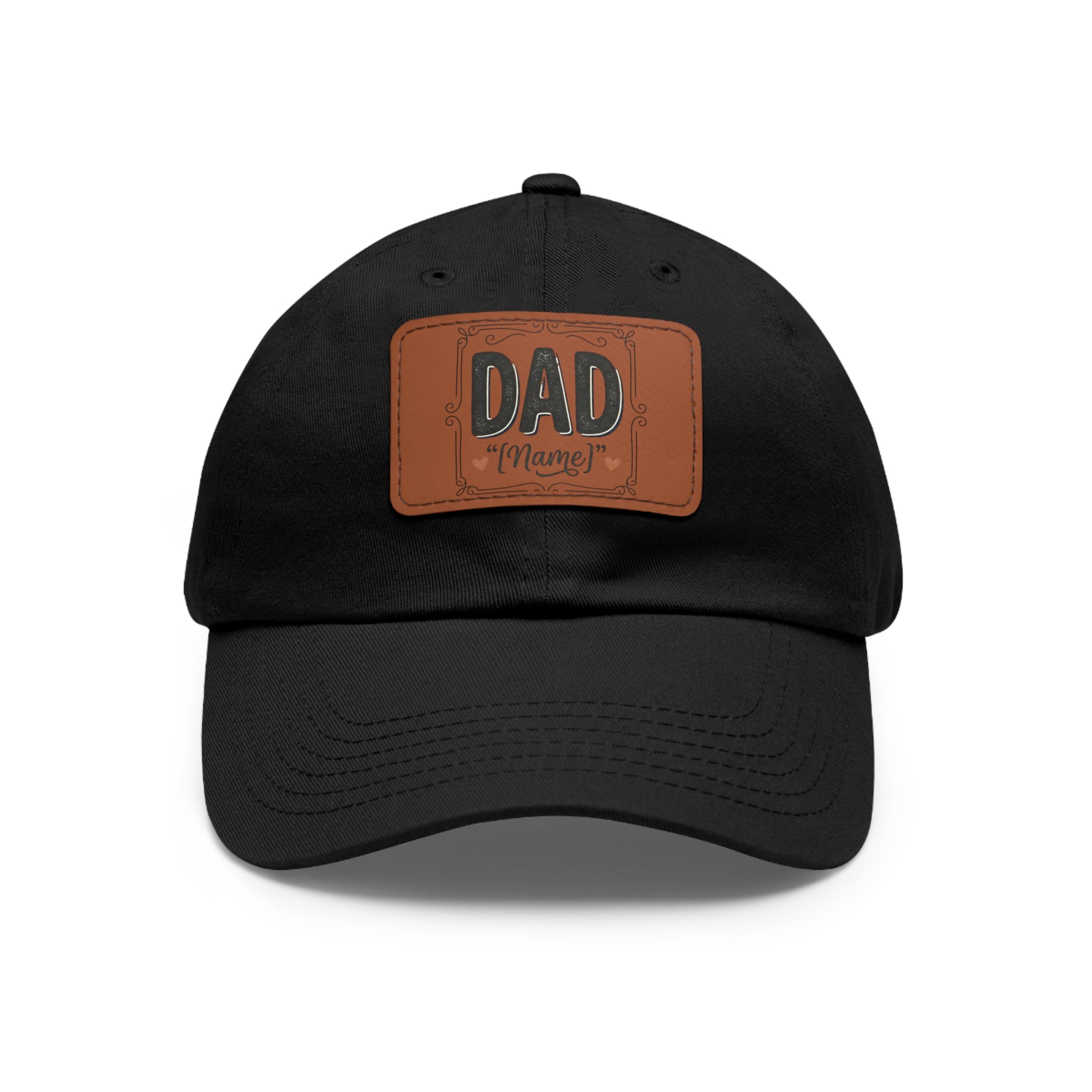 Personalized "Dad" Leather Patch Dad Hat — Custom Father's Day Cap