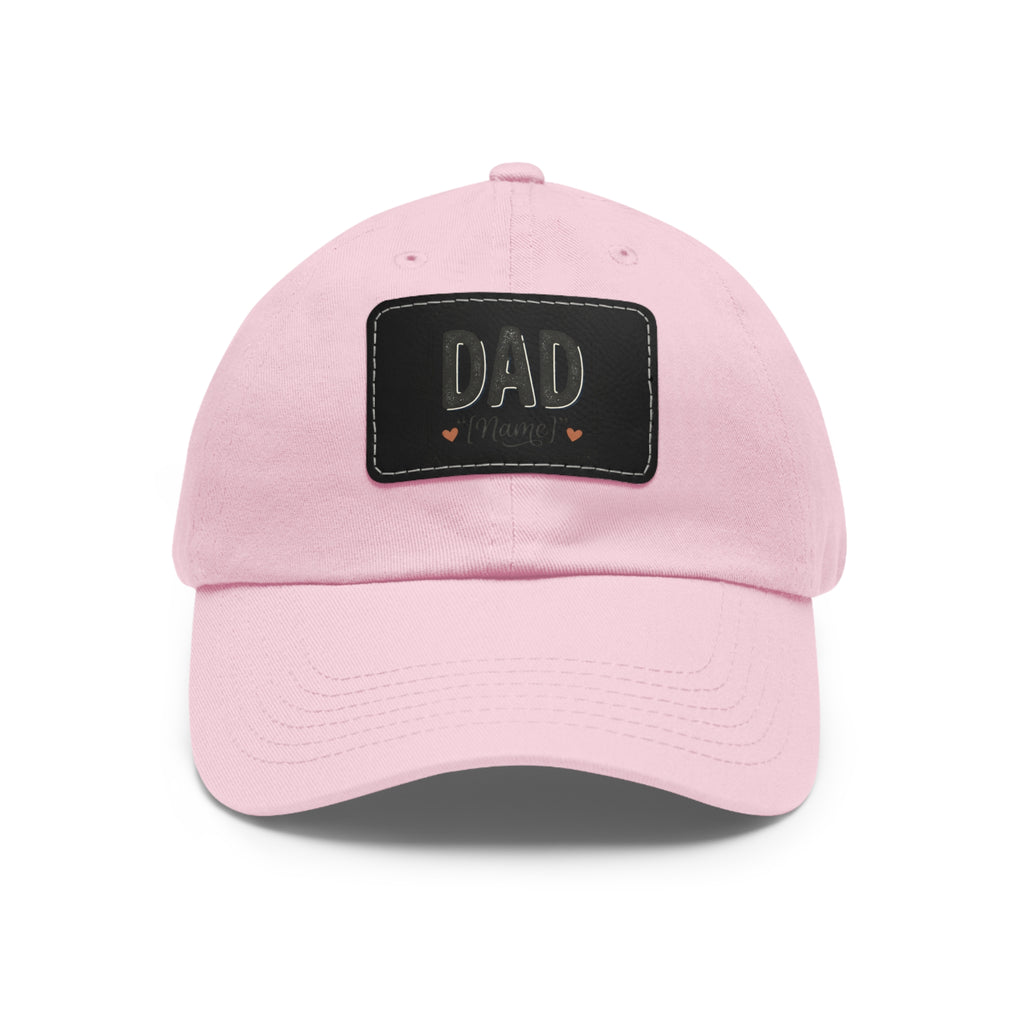 Personalized "Dad" Leather Patch Dad Hat — Custom Father's Day Cap