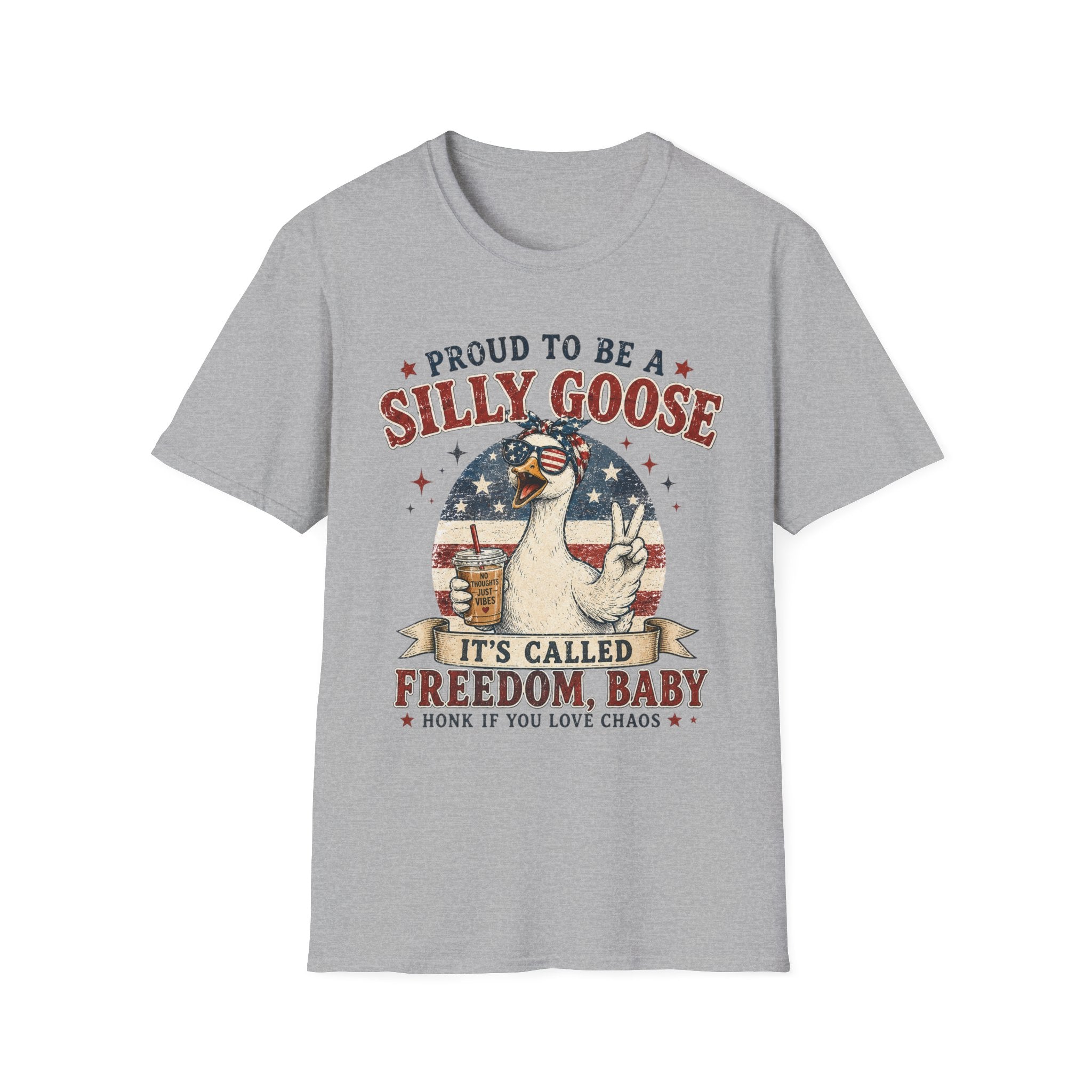 Funny Silly Goose Patriotic T-Shirt | Proud To Be A Silly Goose | Vintage 4th of July Graphic Tee