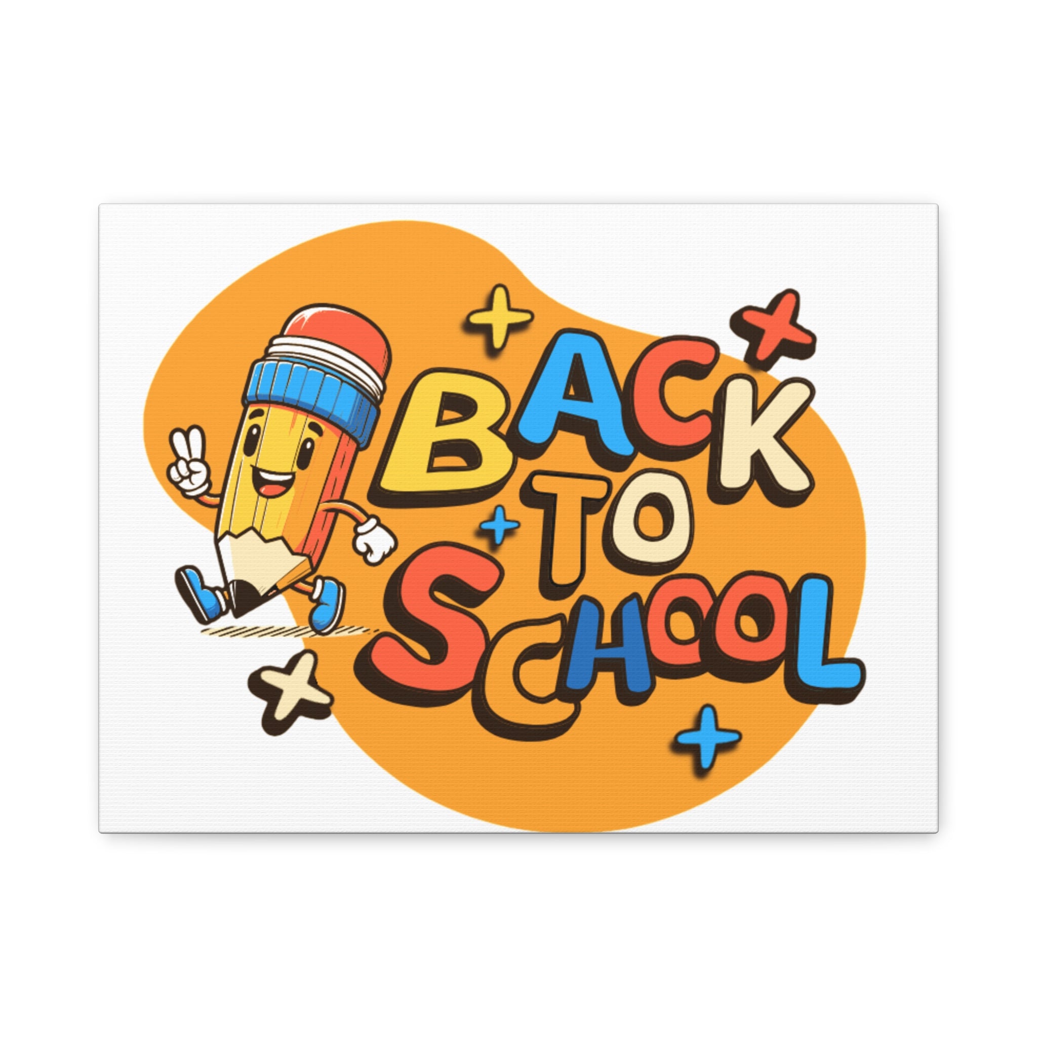 Back to School Canvas Wall Art — Cheerful Pencil Classroom Decor