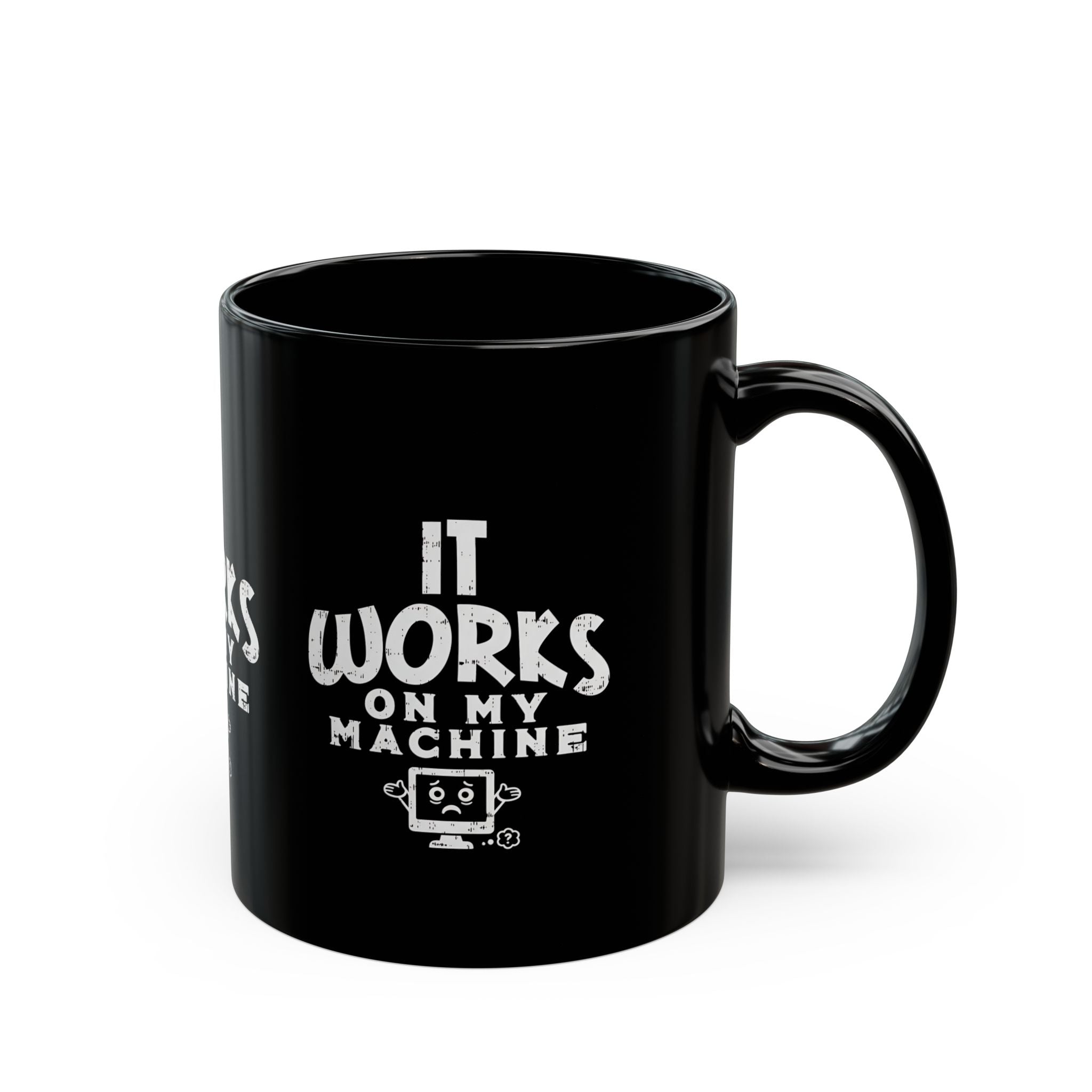 It Works On My Machine Mug | Black Ceramic Programmer Coffee Cup