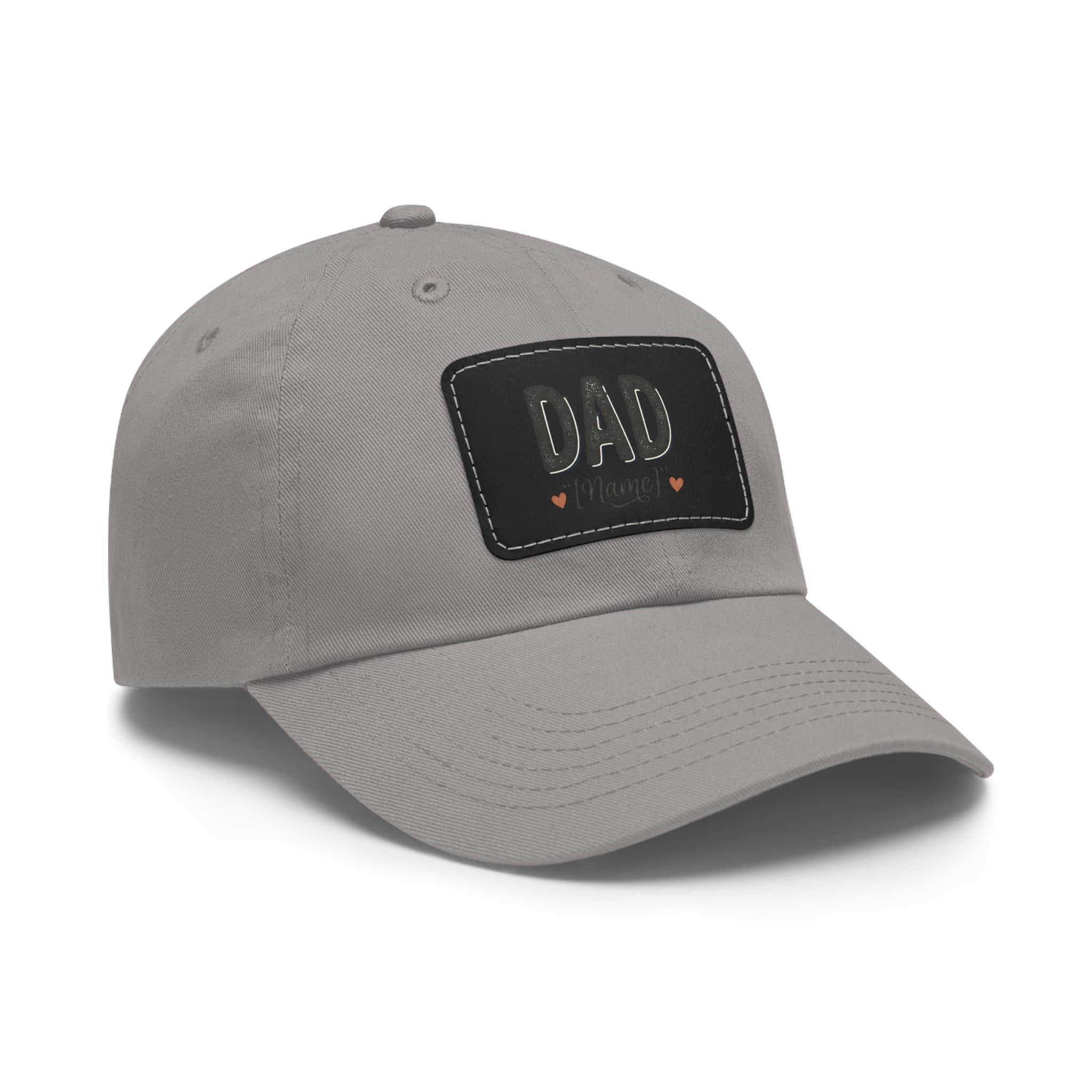 Personalized "Dad" Leather Patch Dad Hat — Custom Father's Day Cap