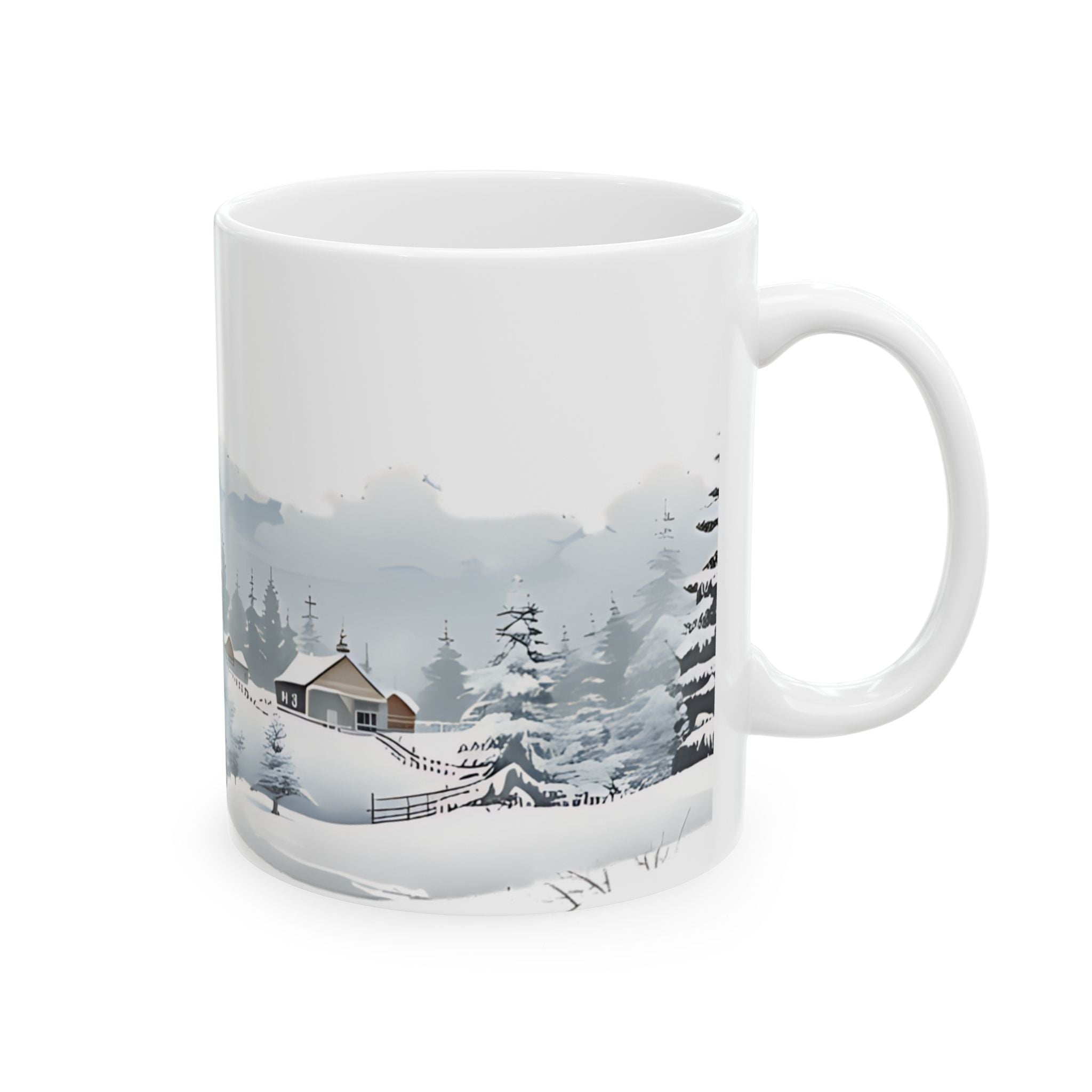 Watercolor Winter Forest Mug