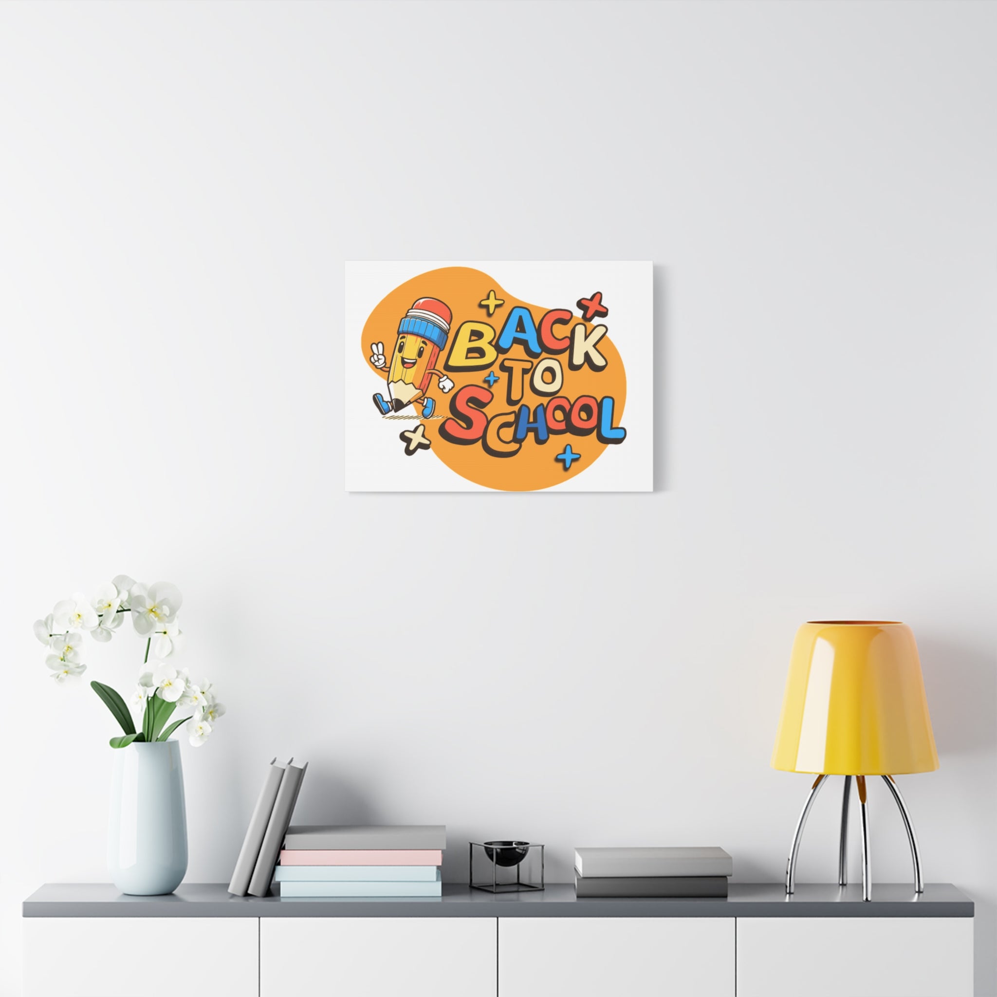 Back to School Canvas Wall Art — Cheerful Pencil Classroom Decor