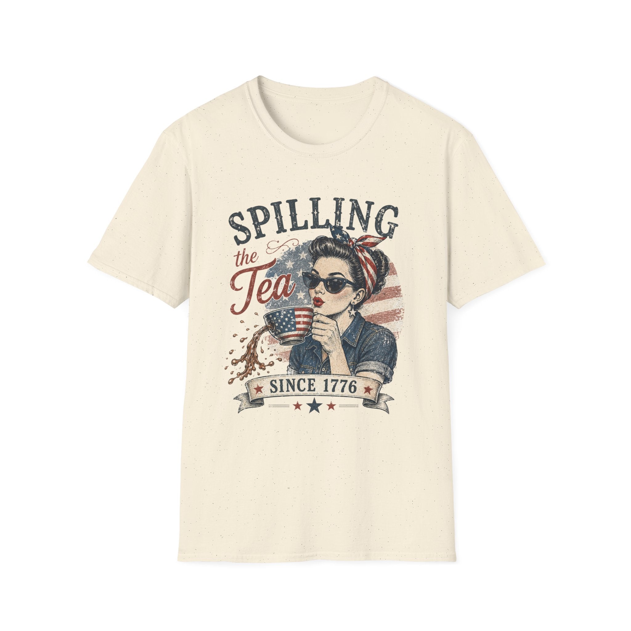 Spilling The Tea Since 1776 T-Shirt | Vintage Patriotic Graphic Tee | Funny America Independence Day Shirt