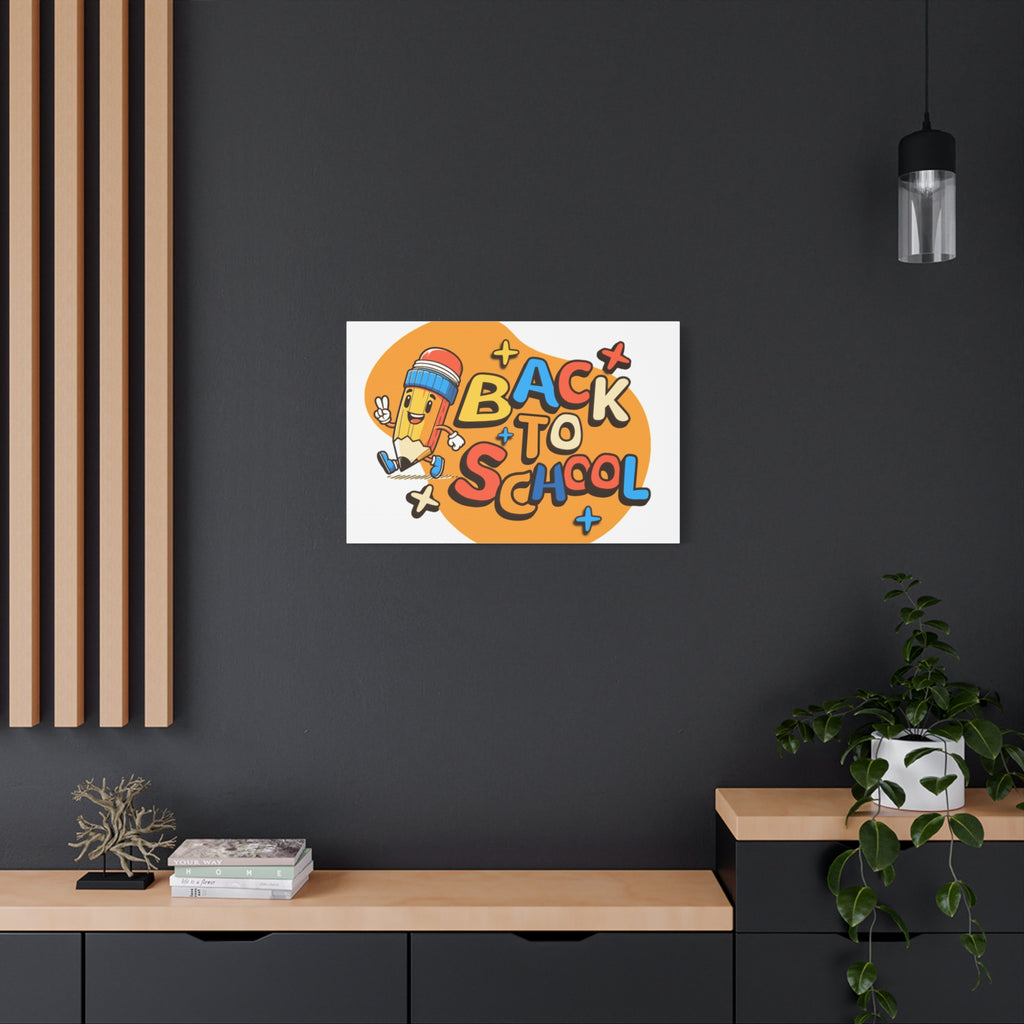 Back to School Canvas Wall Art — Cheerful Pencil Classroom Decor