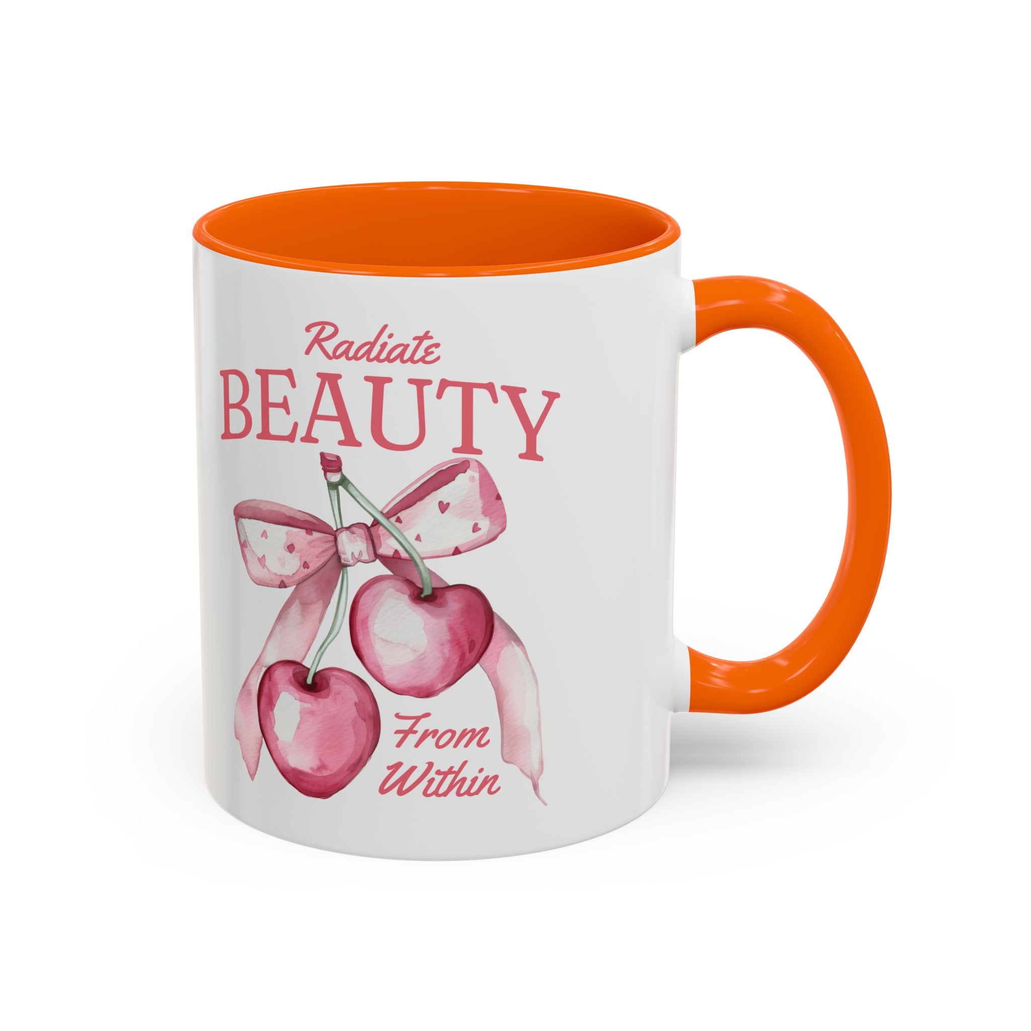Personalized Coquette Cherry Mug | Watercolor Bow Cup