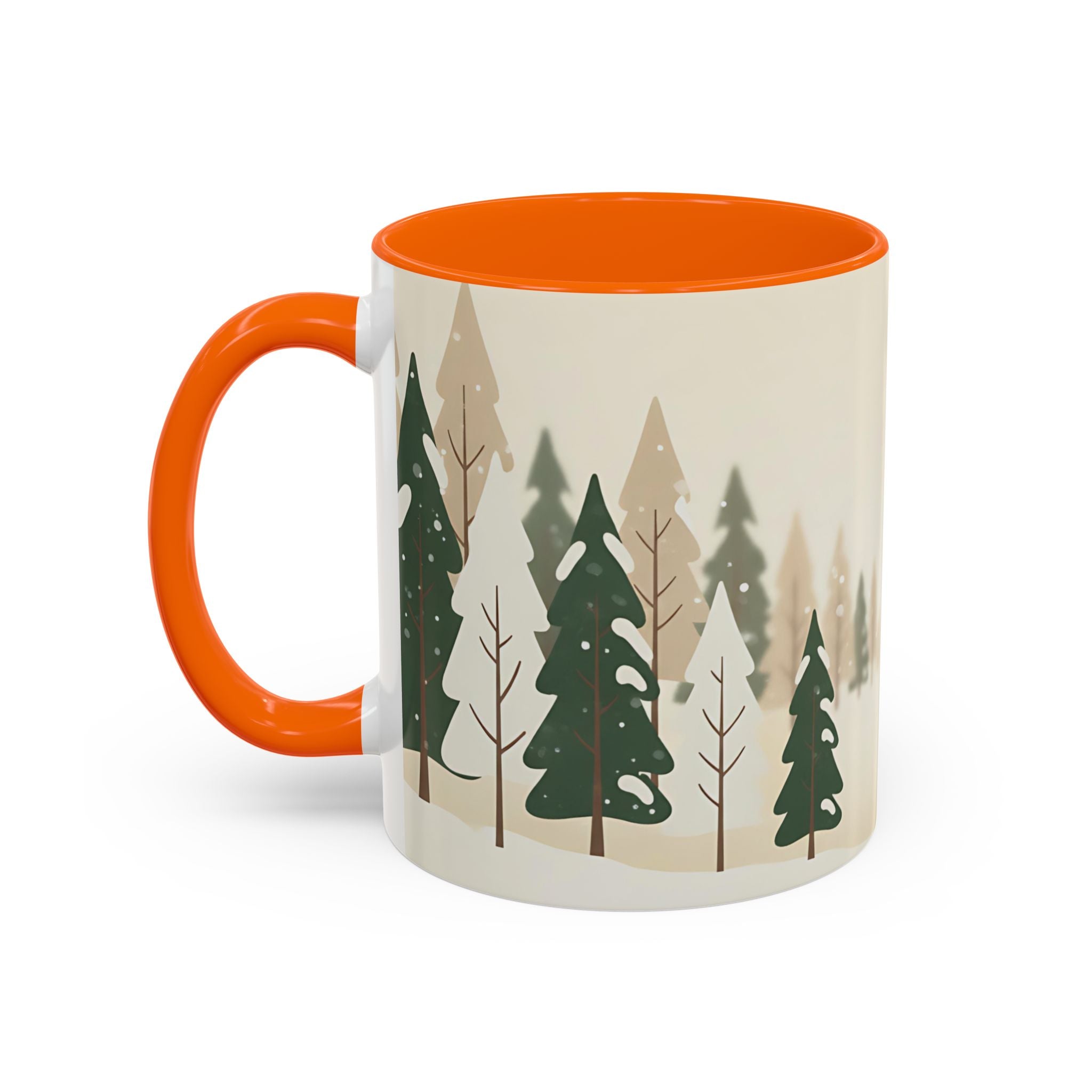 Minimal Winter Forest Accent Mug | Holiday Coffee Cup