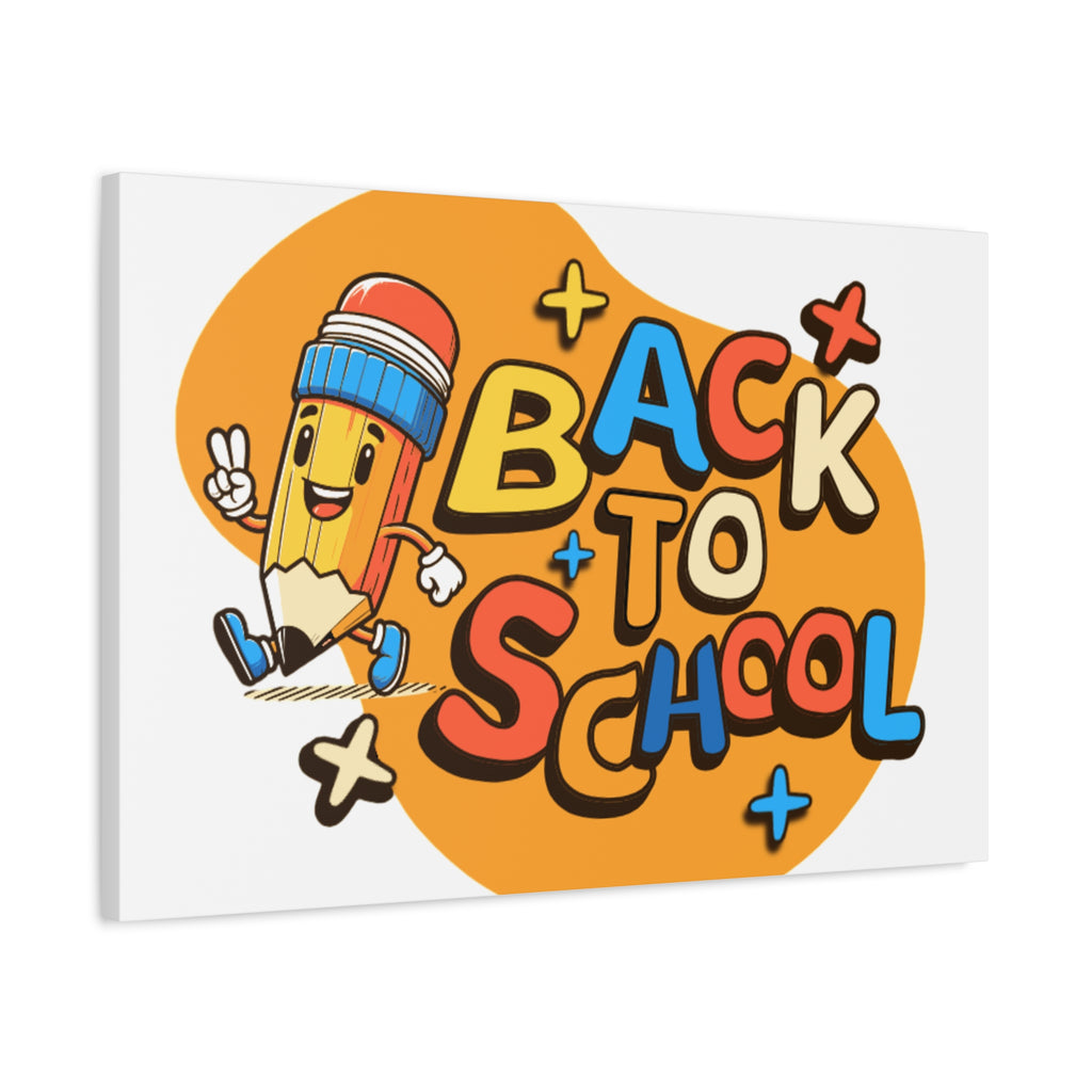 Back to School Canvas Wall Art — Cheerful Pencil Classroom Decor