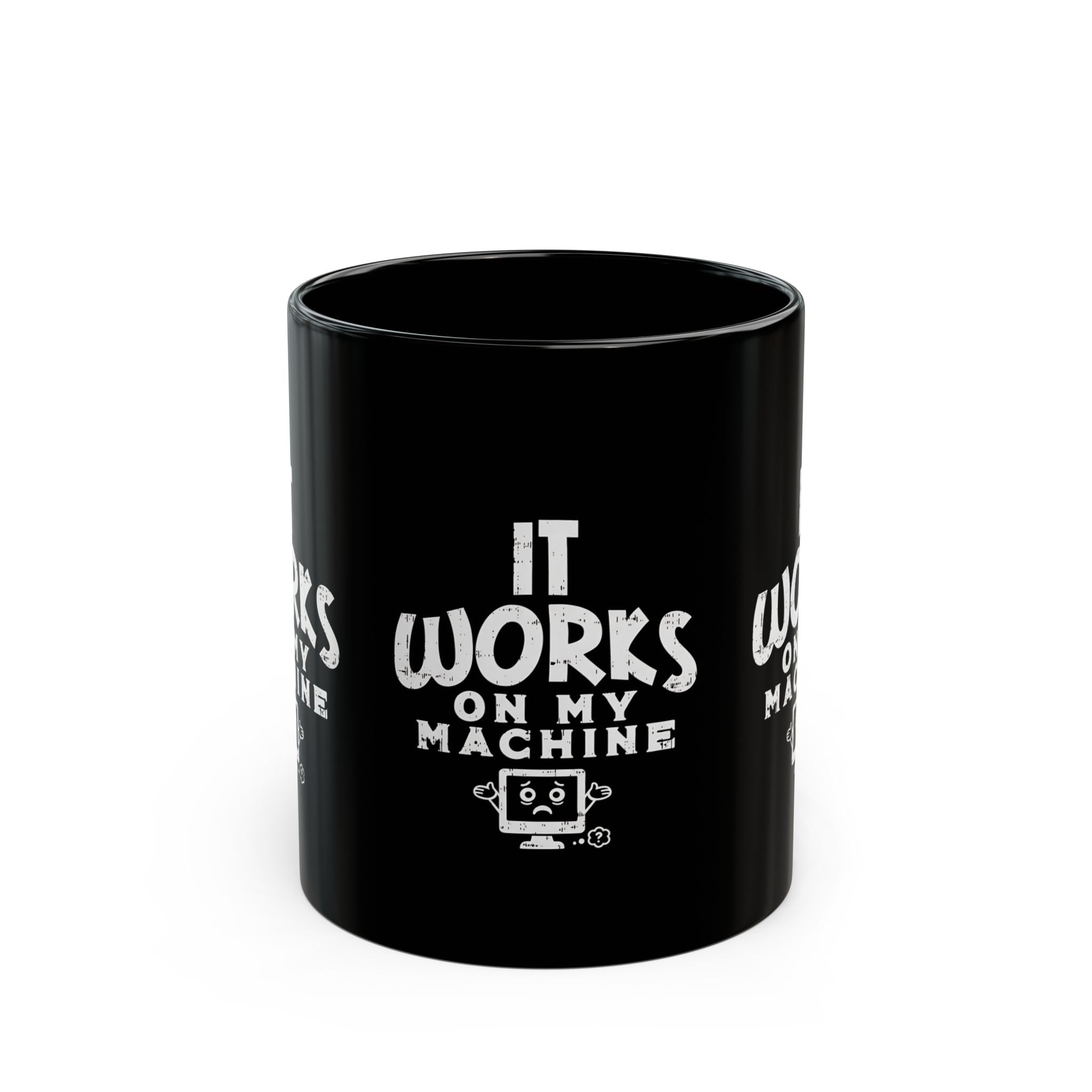 It Works On My Machine Mug | Black Ceramic Programmer Coffee Cup