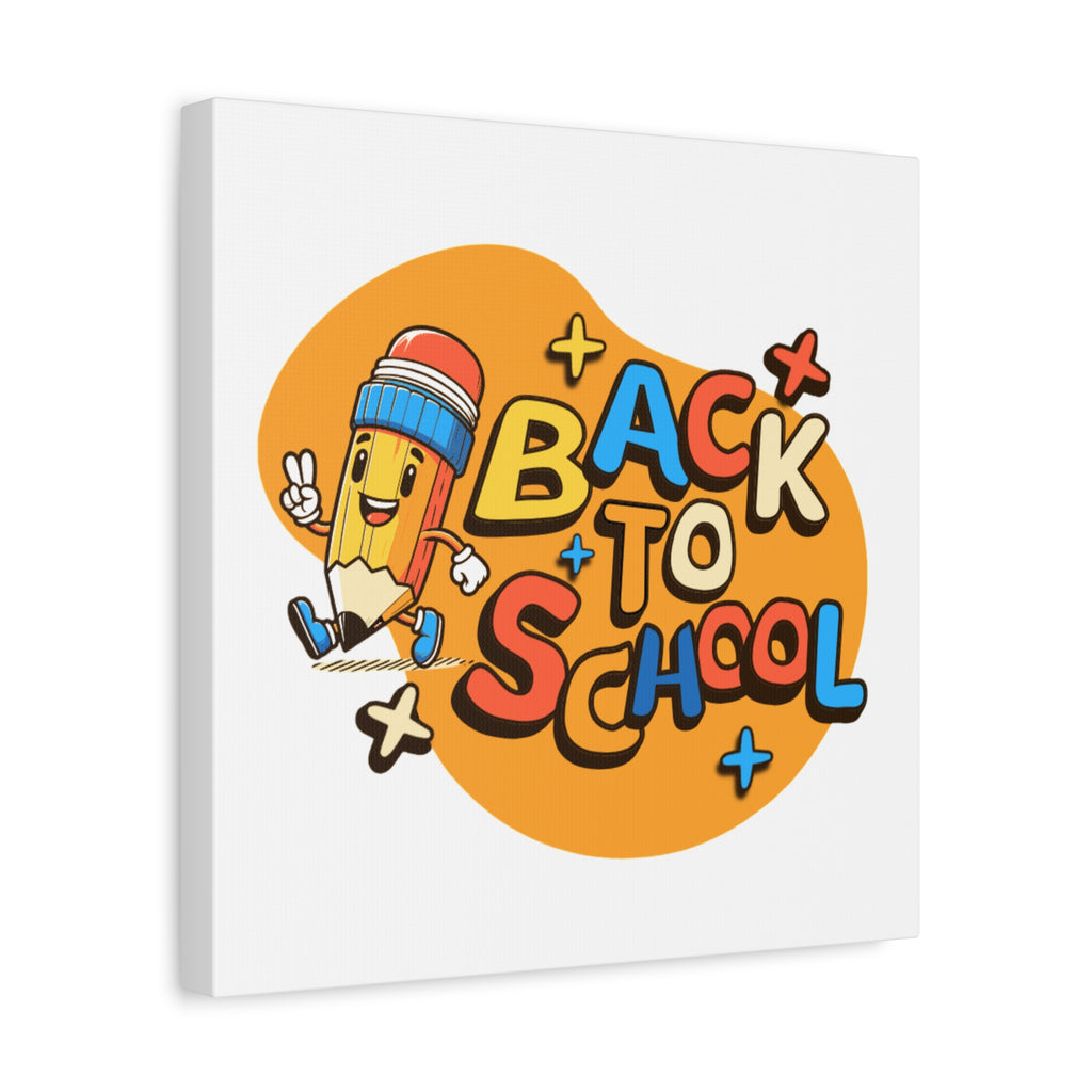 Back to School Canvas Wall Art — Cheerful Pencil Classroom Decor