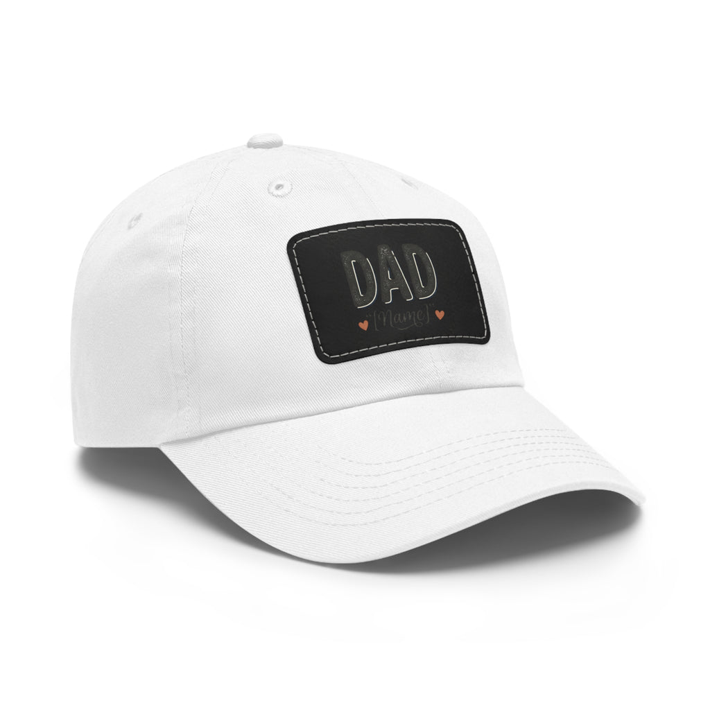 Personalized "Dad" Leather Patch Dad Hat — Custom Father's Day Cap