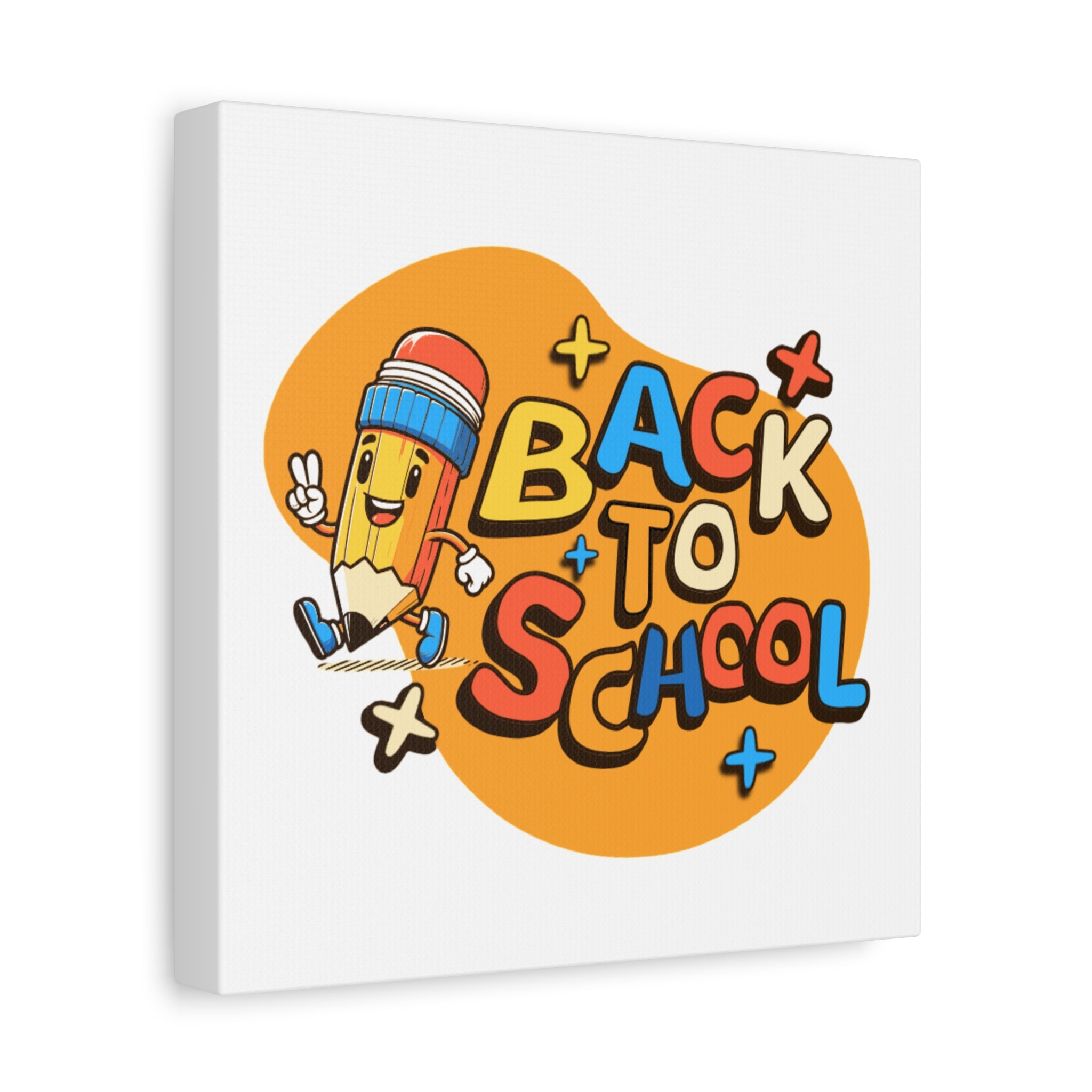 Back to School Canvas Wall Art — Cheerful Pencil Classroom Decor