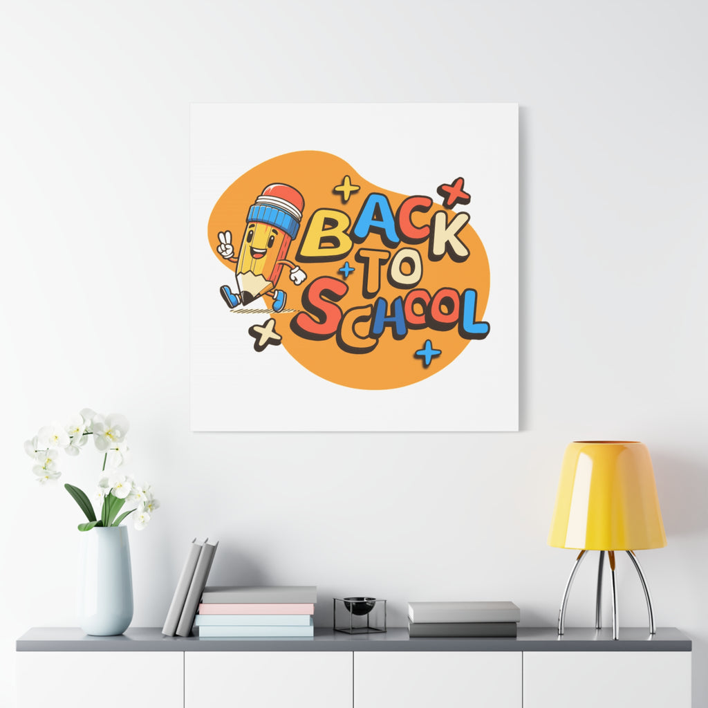 Back to School Canvas Wall Art — Cheerful Pencil Classroom Decor