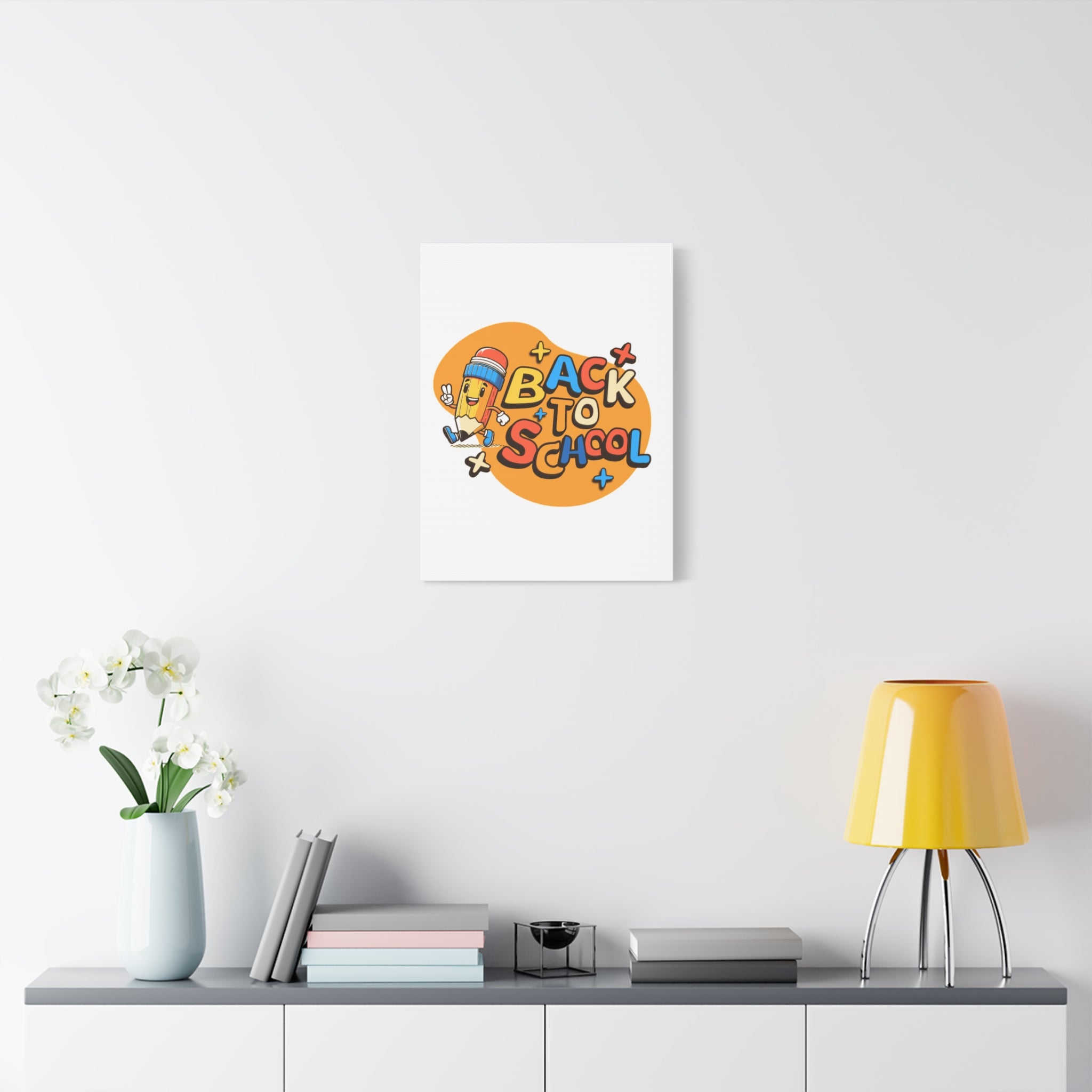 Back to School Canvas Wall Art — Cheerful Pencil Classroom Decor