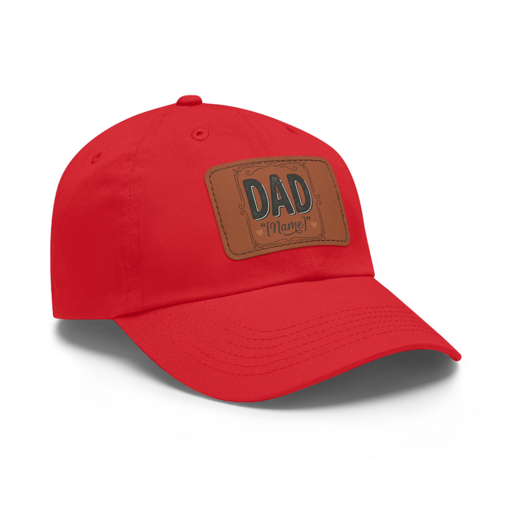 Personalized "Dad" Leather Patch Dad Hat — Custom Father's Day Cap