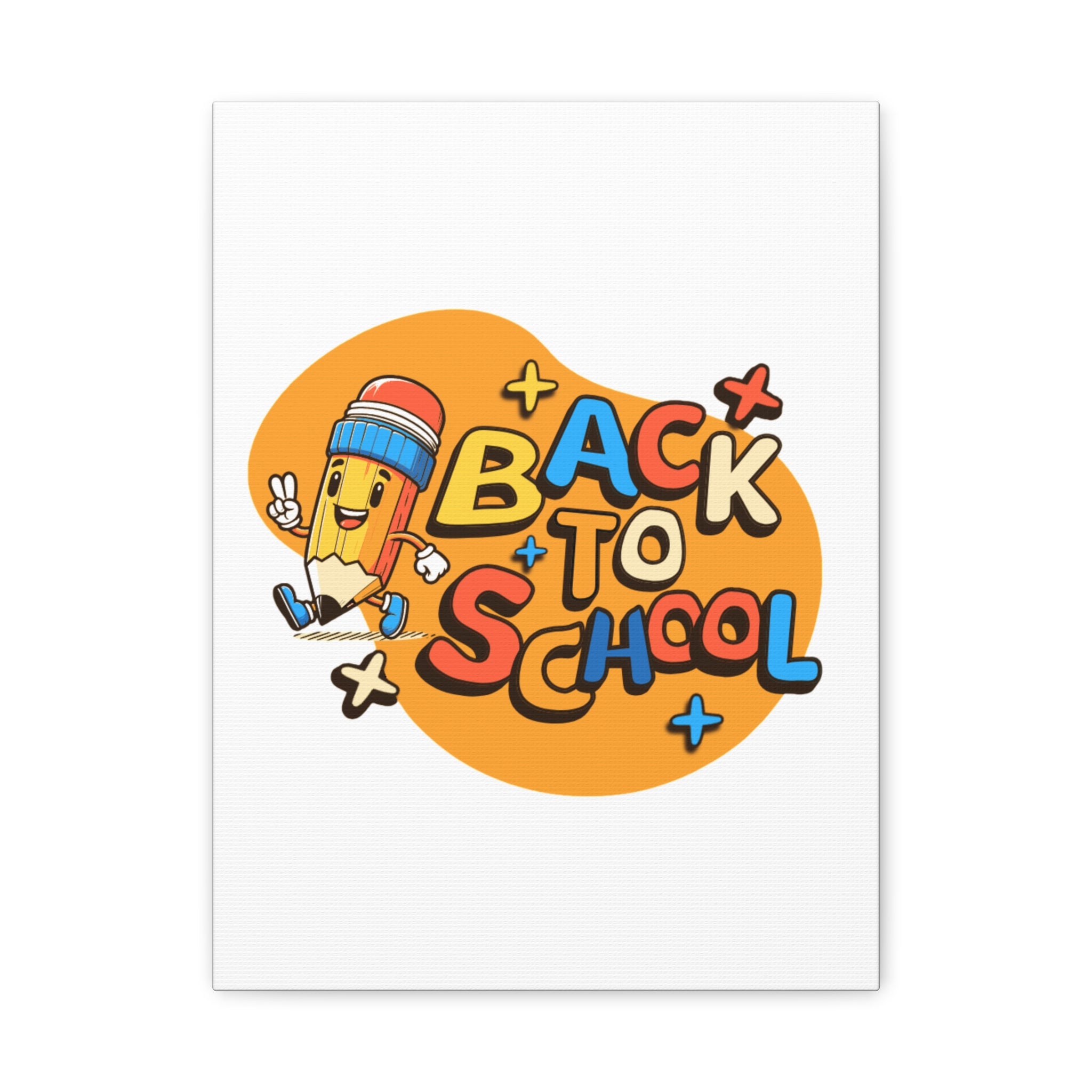 Back to School Canvas Wall Art — Cheerful Pencil Classroom Decor