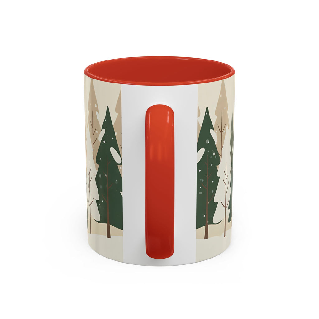 Minimal Winter Forest Accent Mug | Holiday Coffee Cup