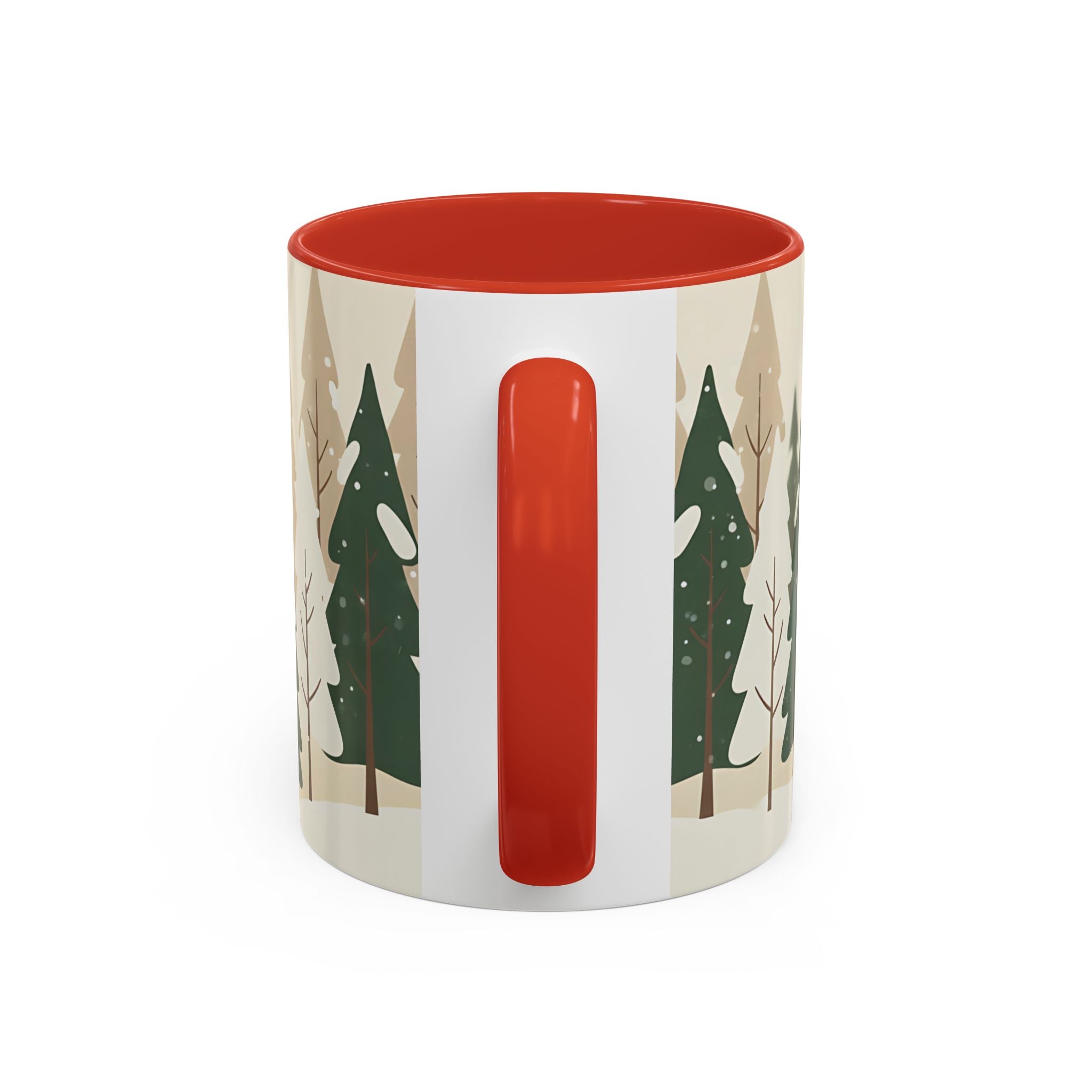 Minimal Winter Forest Accent Mug | Holiday Coffee Cup
