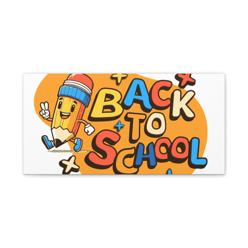 Back to School Canvas Wall Art — Cheerful Pencil Classroom Decor