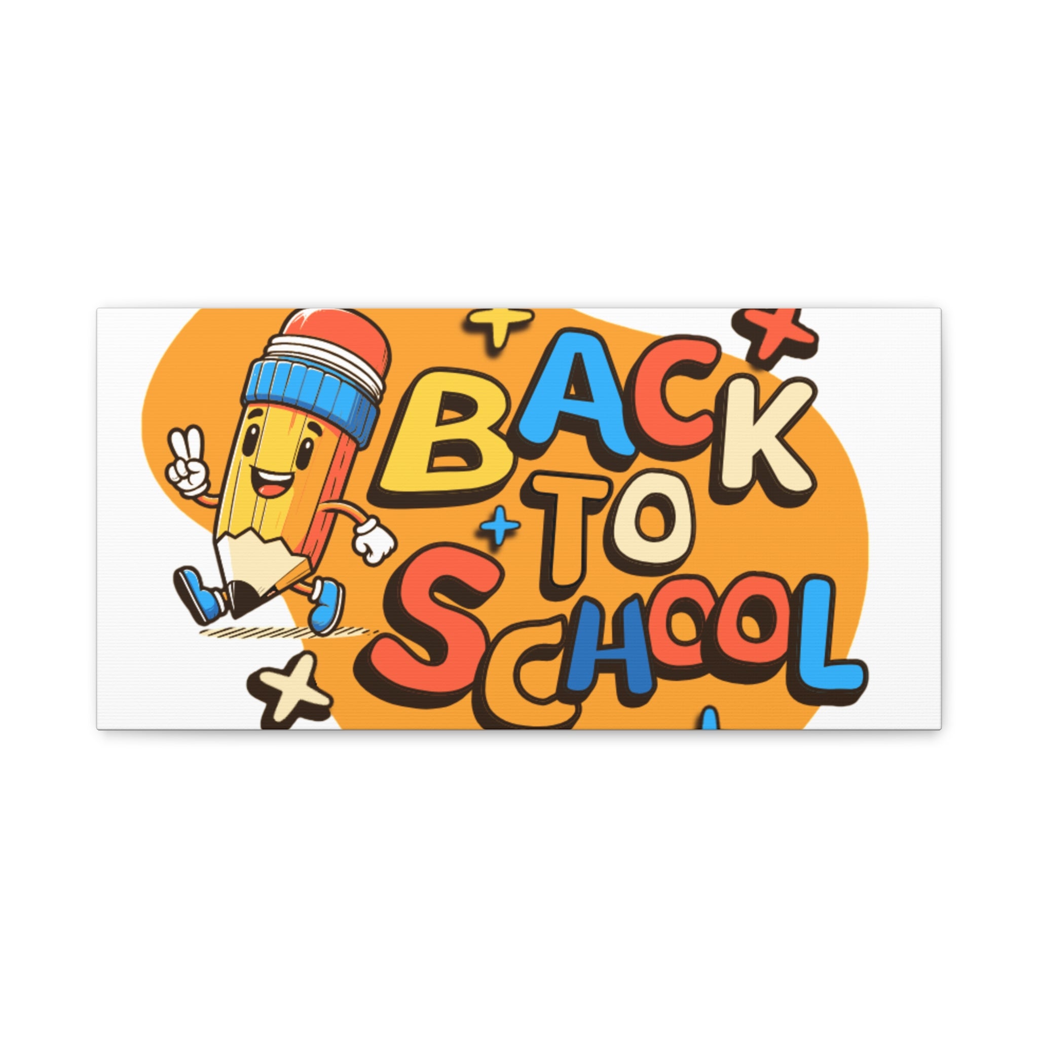 Back to School Canvas Wall Art — Cheerful Pencil Classroom Decor