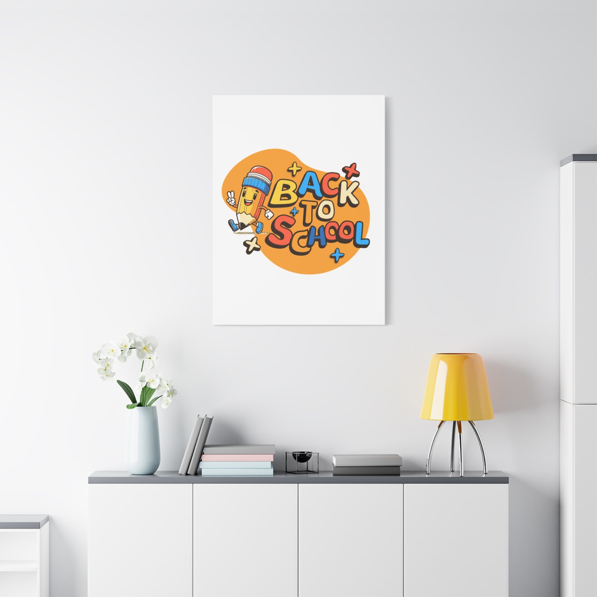 Back to School Canvas Wall Art — Cheerful Pencil Classroom Decor